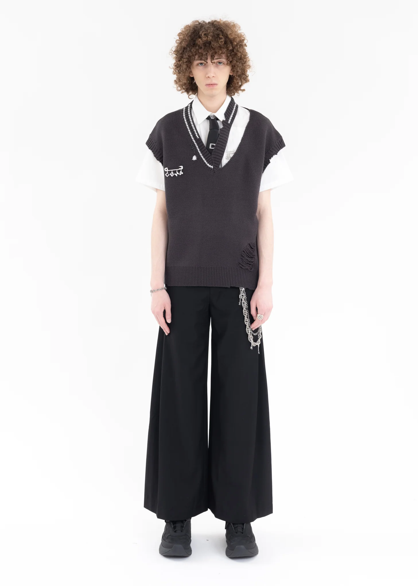 Black Volumetric Wide-Leg Trousers - Image 7