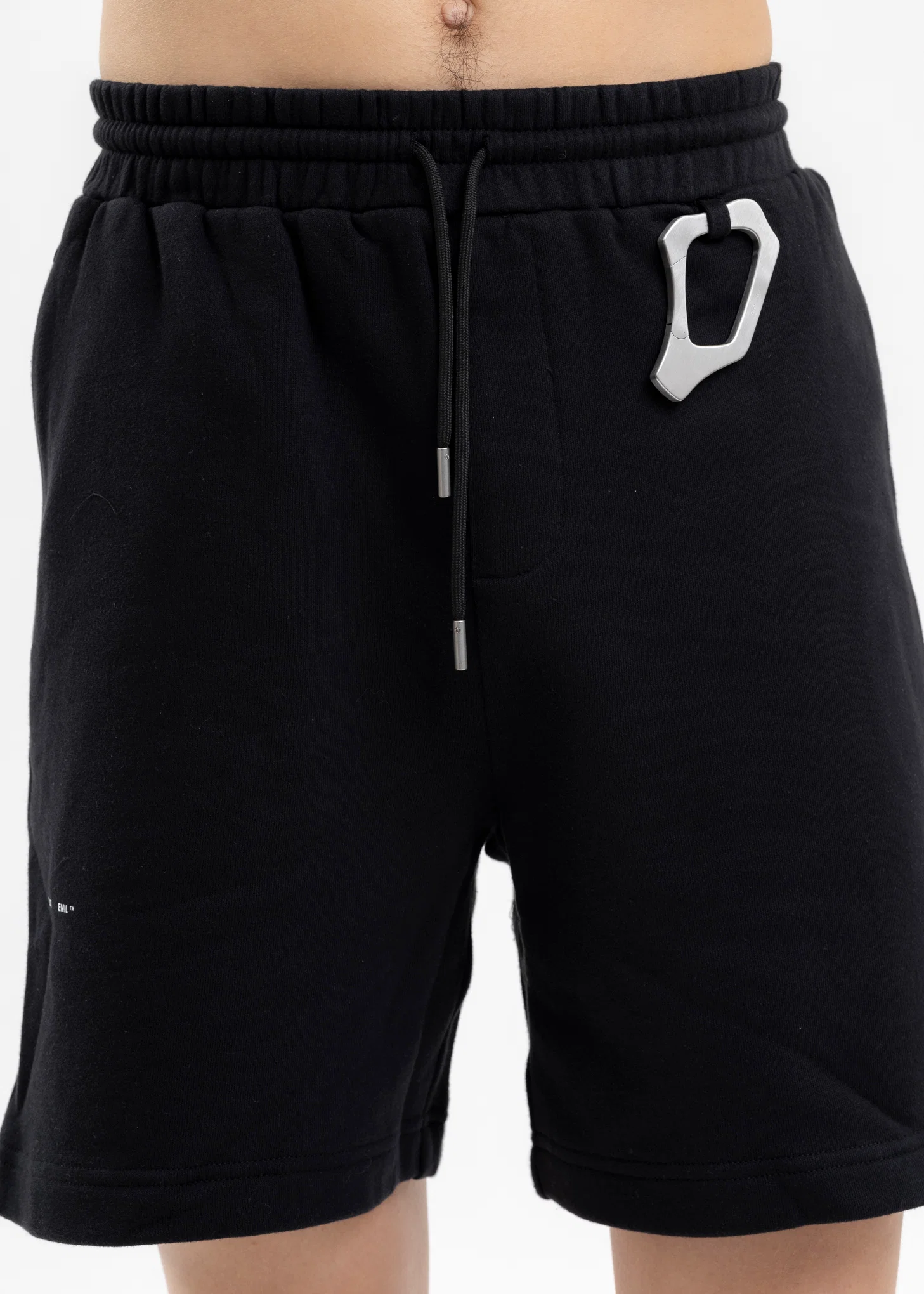 BLACK VORTEX SWEAT SHORTS - Image 4
