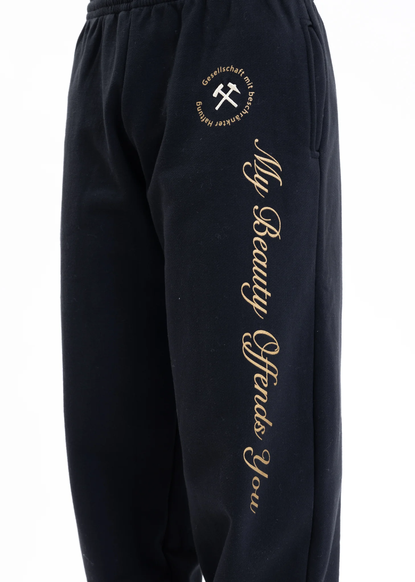 BLACK W YELLOW PRINT JOGGING PANTS - Image 4