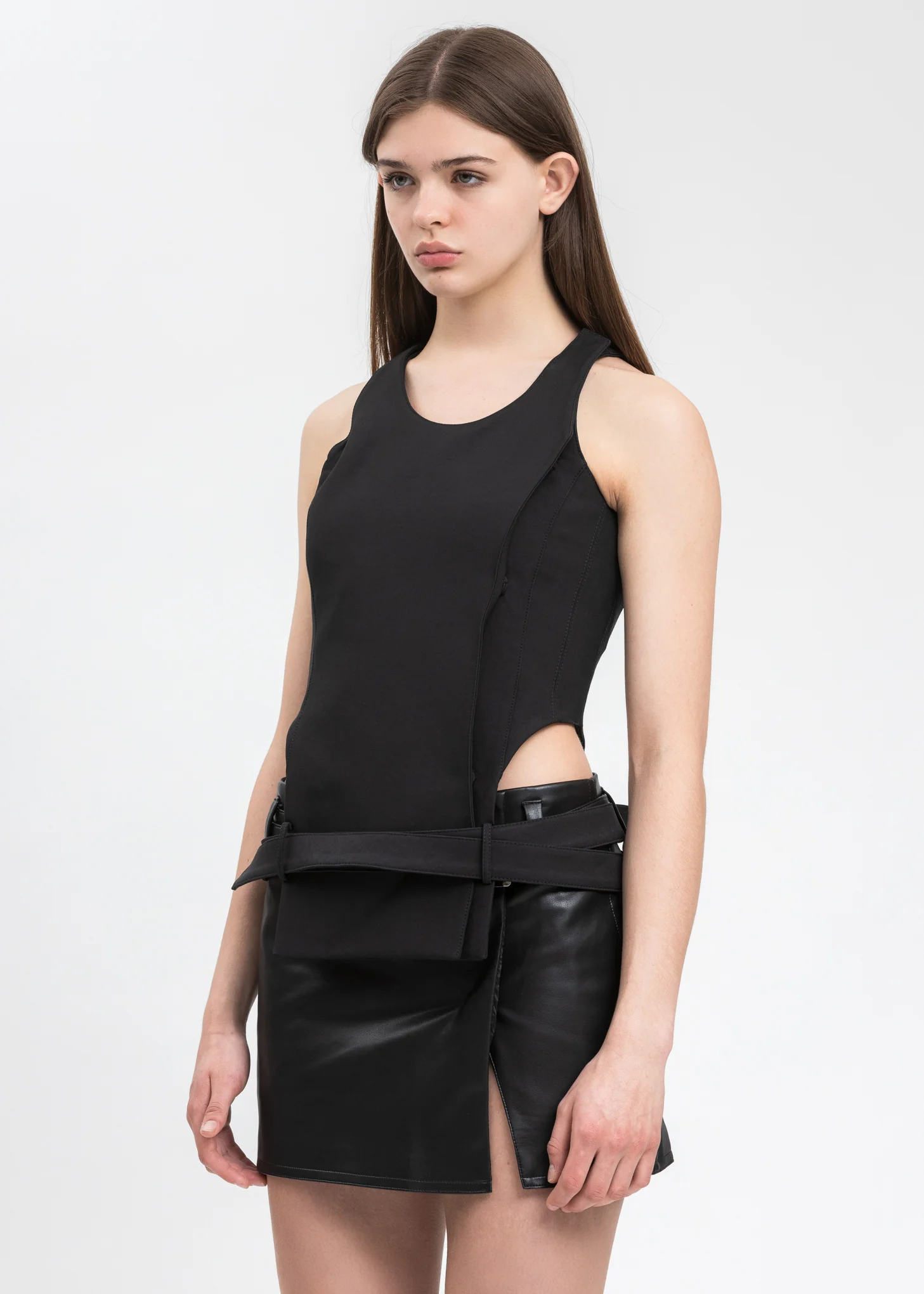 Black Waist Cut Out Top - Image 2