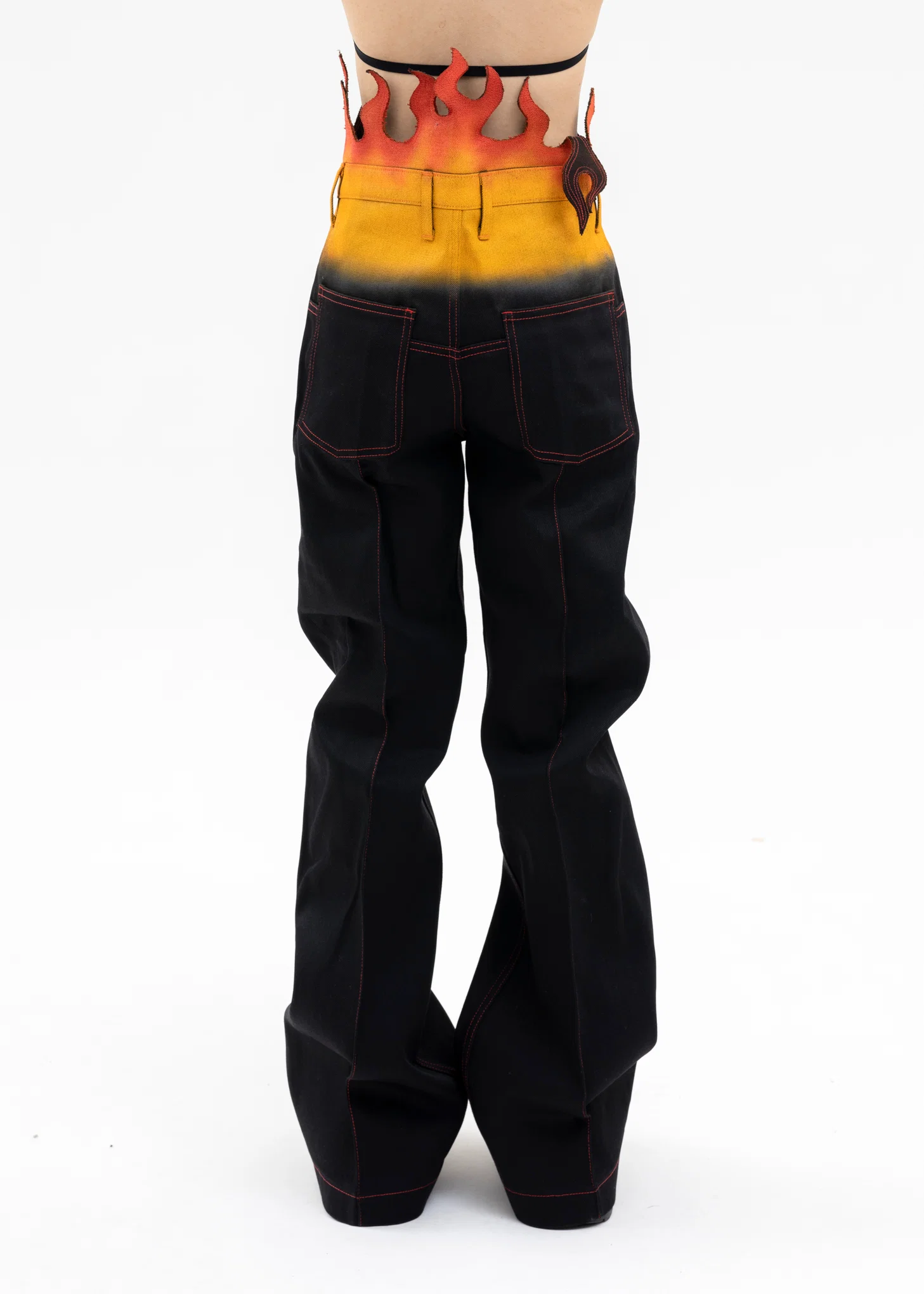 BLACK WAIST FLAME PANTS - Image 2