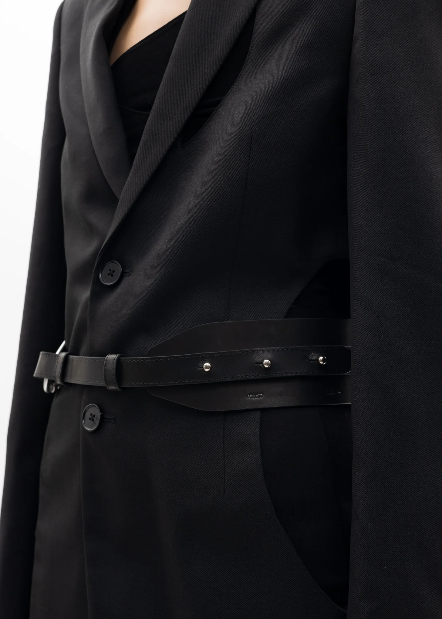 Black WAIST LEATHER CARABINER Belt - Image 5