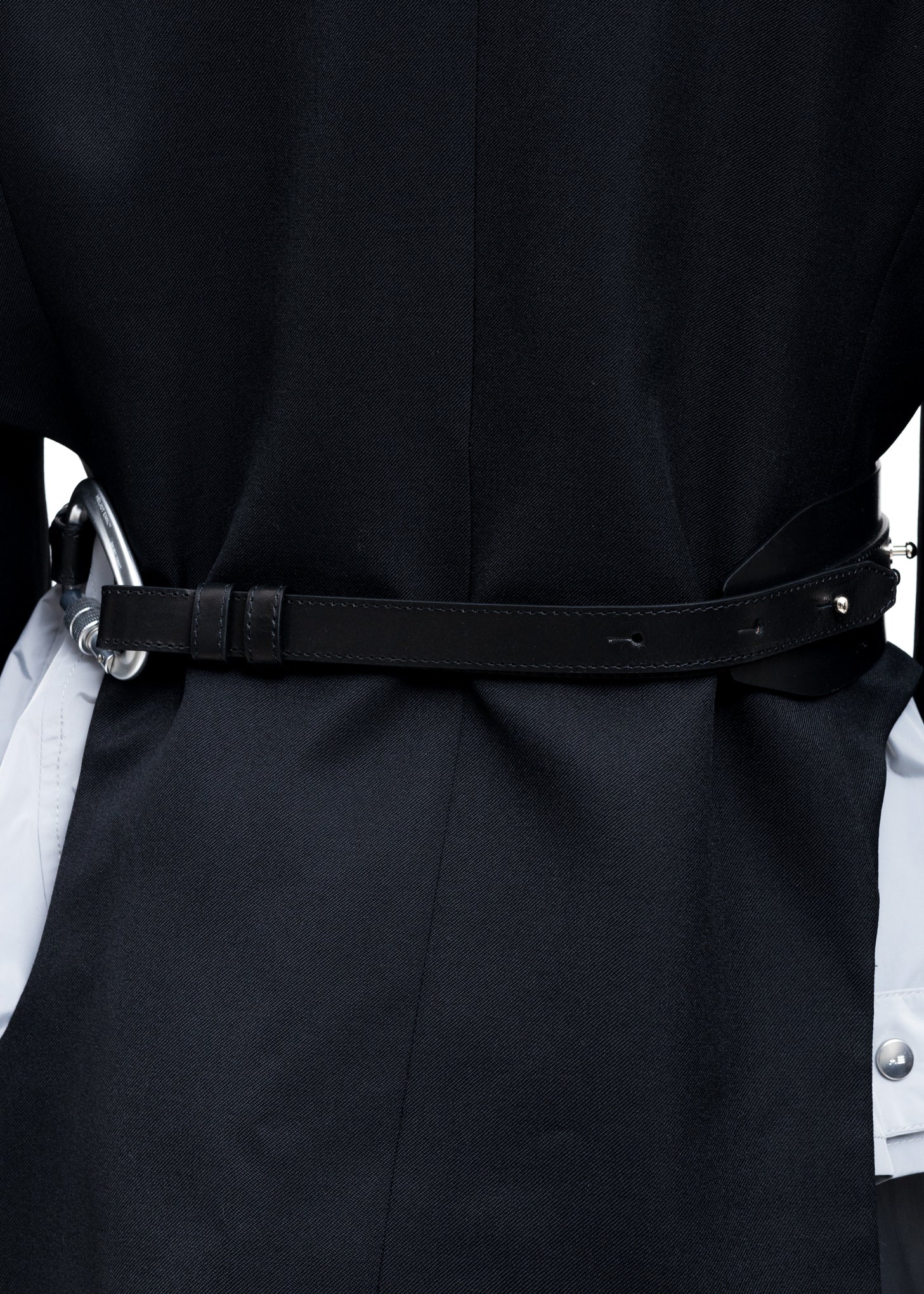Black WAIST LEATHER CARABINER Belt - Image 3