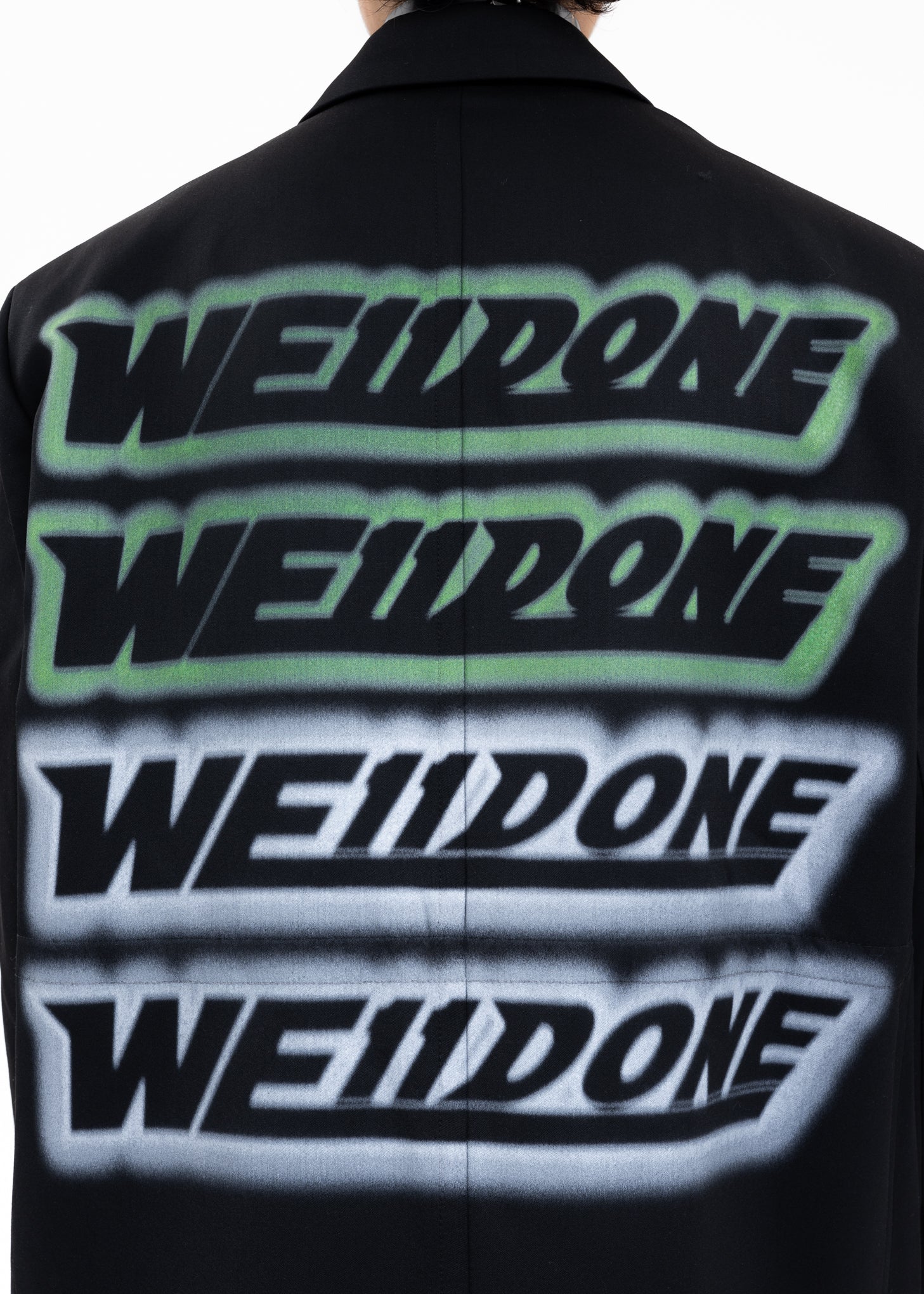 BLACK WAIST STRING JACKET WITH BACK LOGO PRINT - Image 4