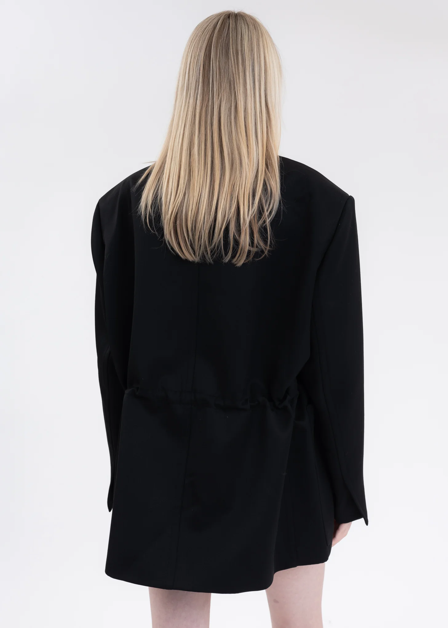 BLACK WAIST STRING JACKET WITH STAR PRINT - Image 3