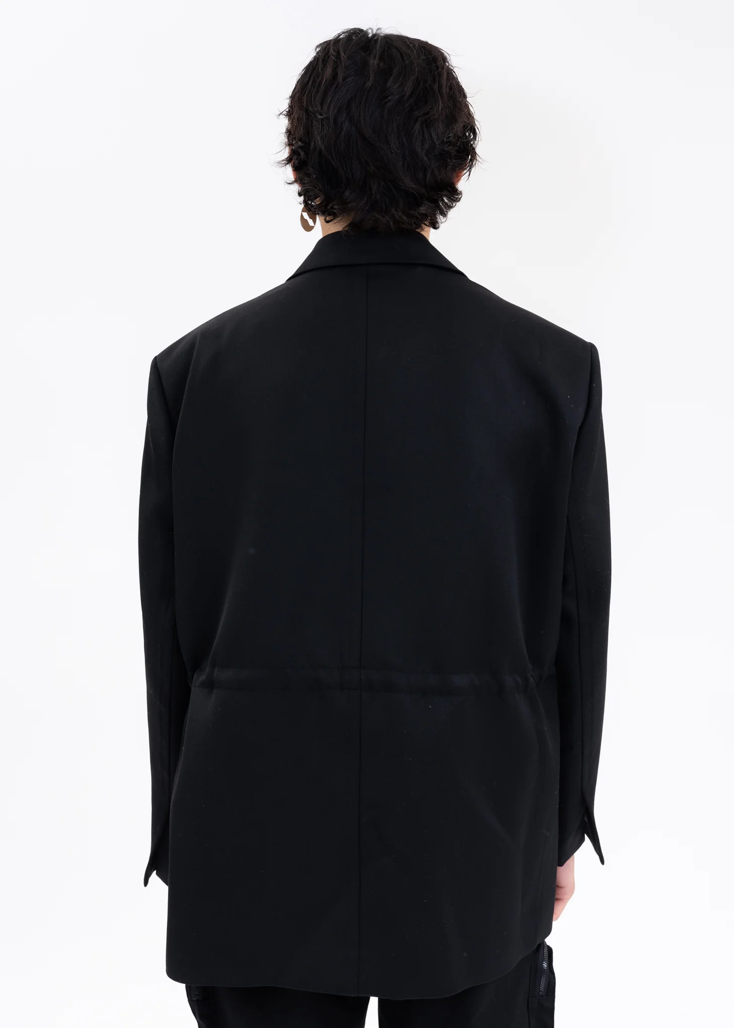 BLACK WAIST STRING JACKET WITH STAR PRINT - Image 4