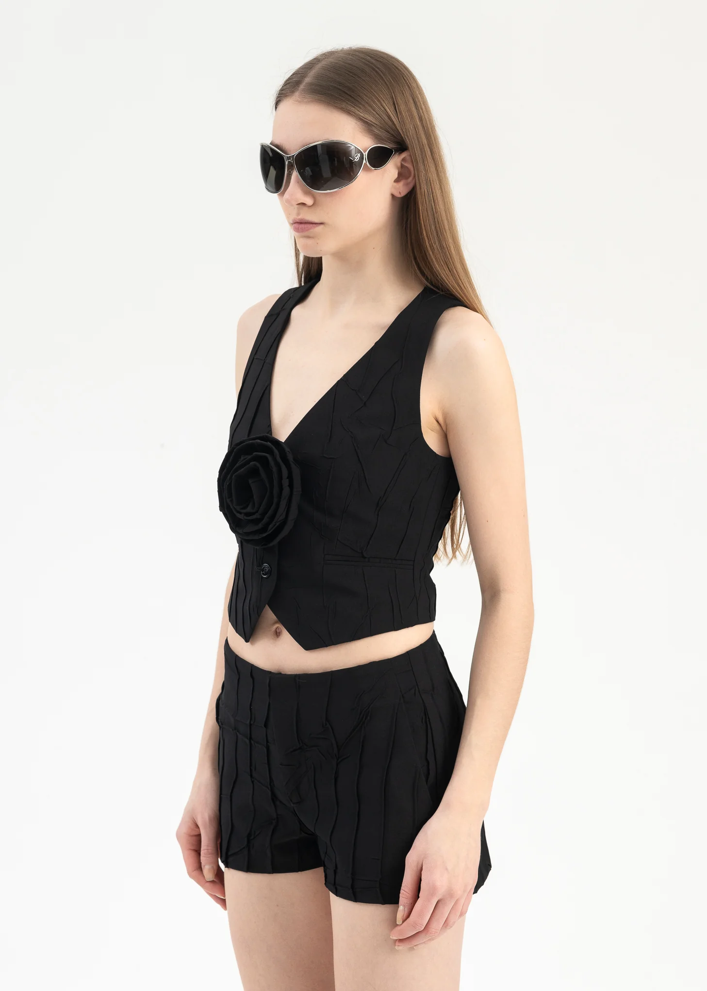 BLACK WAISTCOAT PLISSE - Image 3