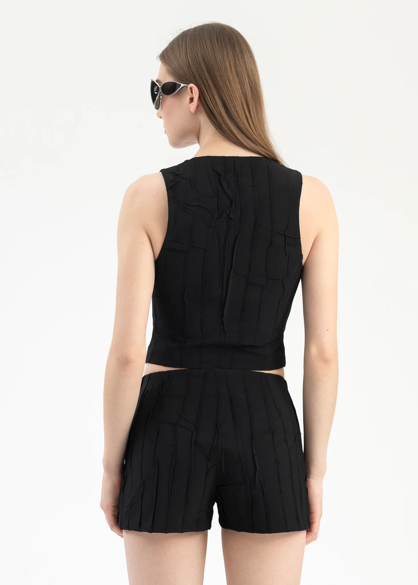 BLACK WAISTCOAT PLISSE - Image 4