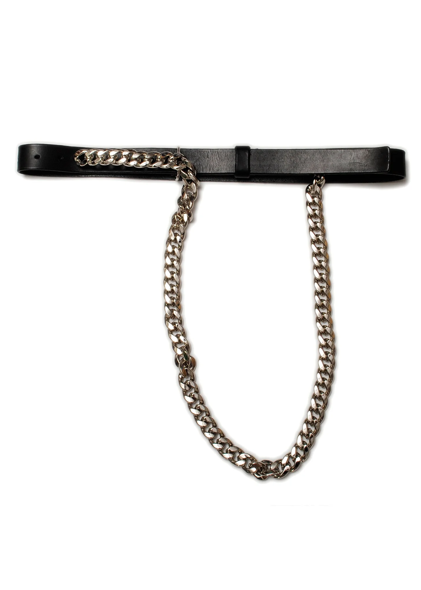 Black WALLET CHAIN BUCKLE Leather Belt - Image 7