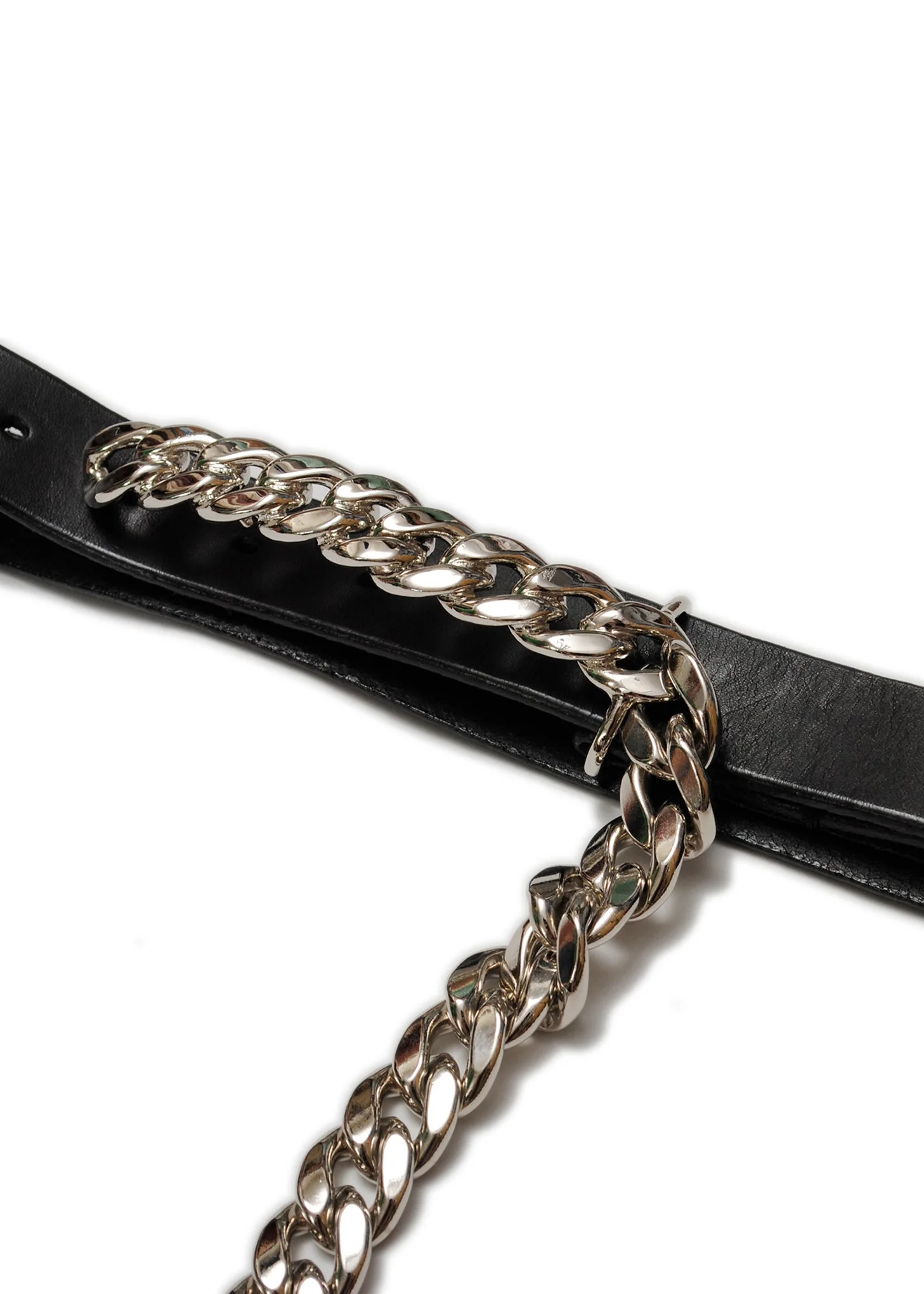Black WALLET CHAIN BUCKLE Leather Belt - Image 8