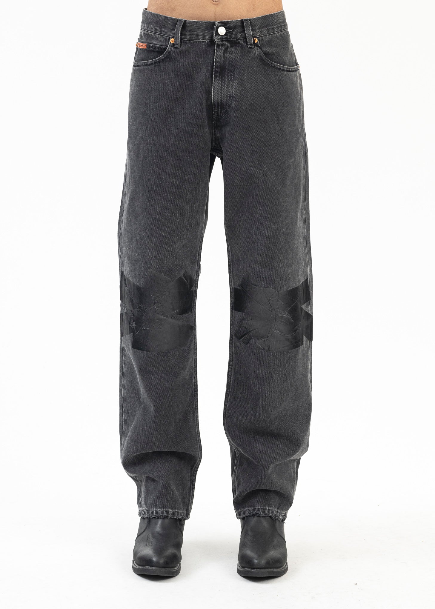 BLACK WASH / GAFFER TAPE RELAXED FIT JEAN
