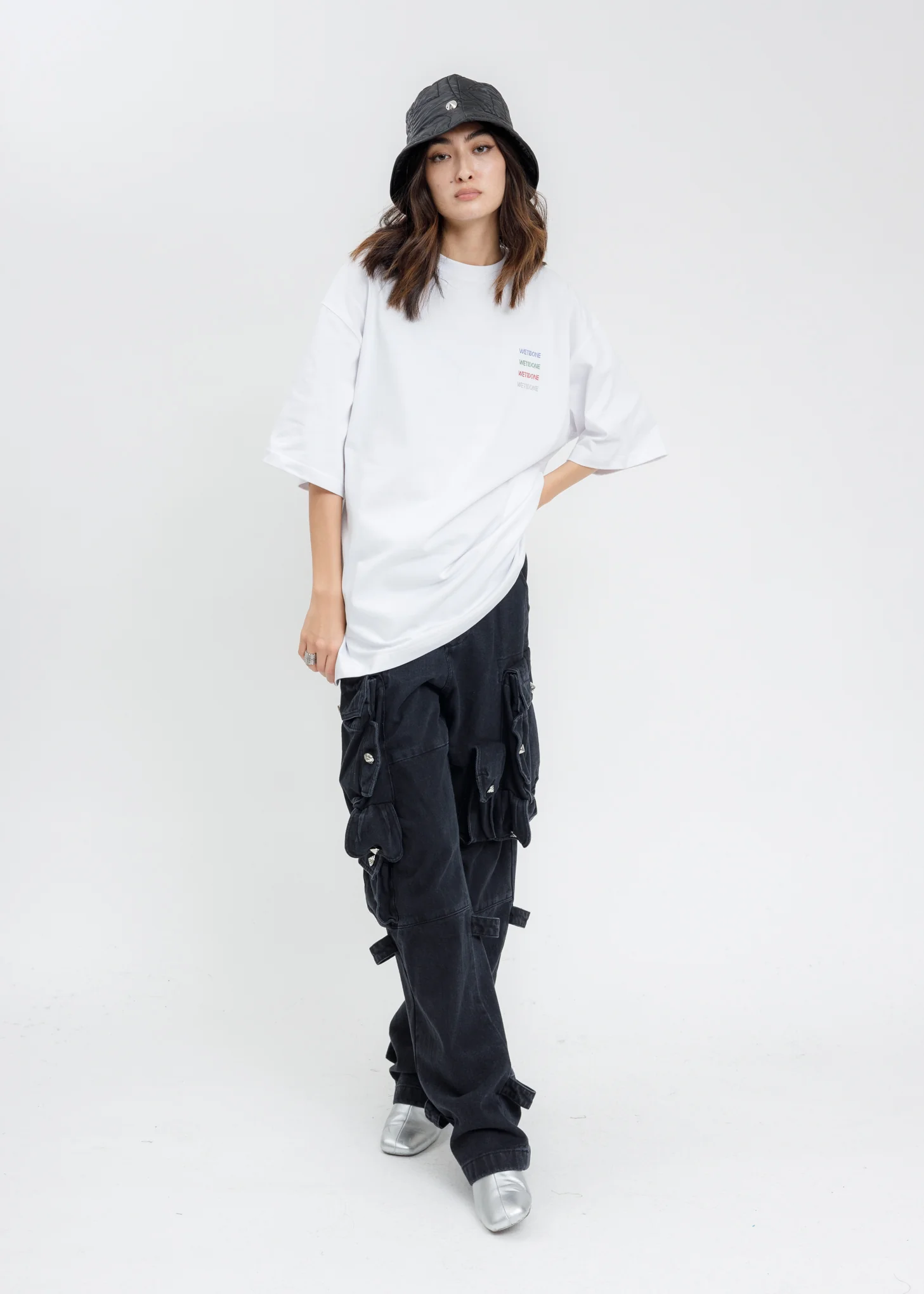 Black Washed Cargo Pants - Image 7