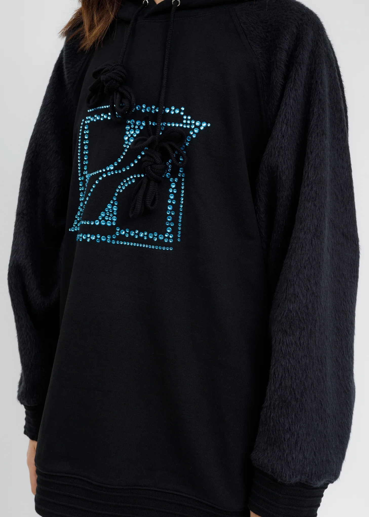 Black Washed Mohair Hoodie - Image 2