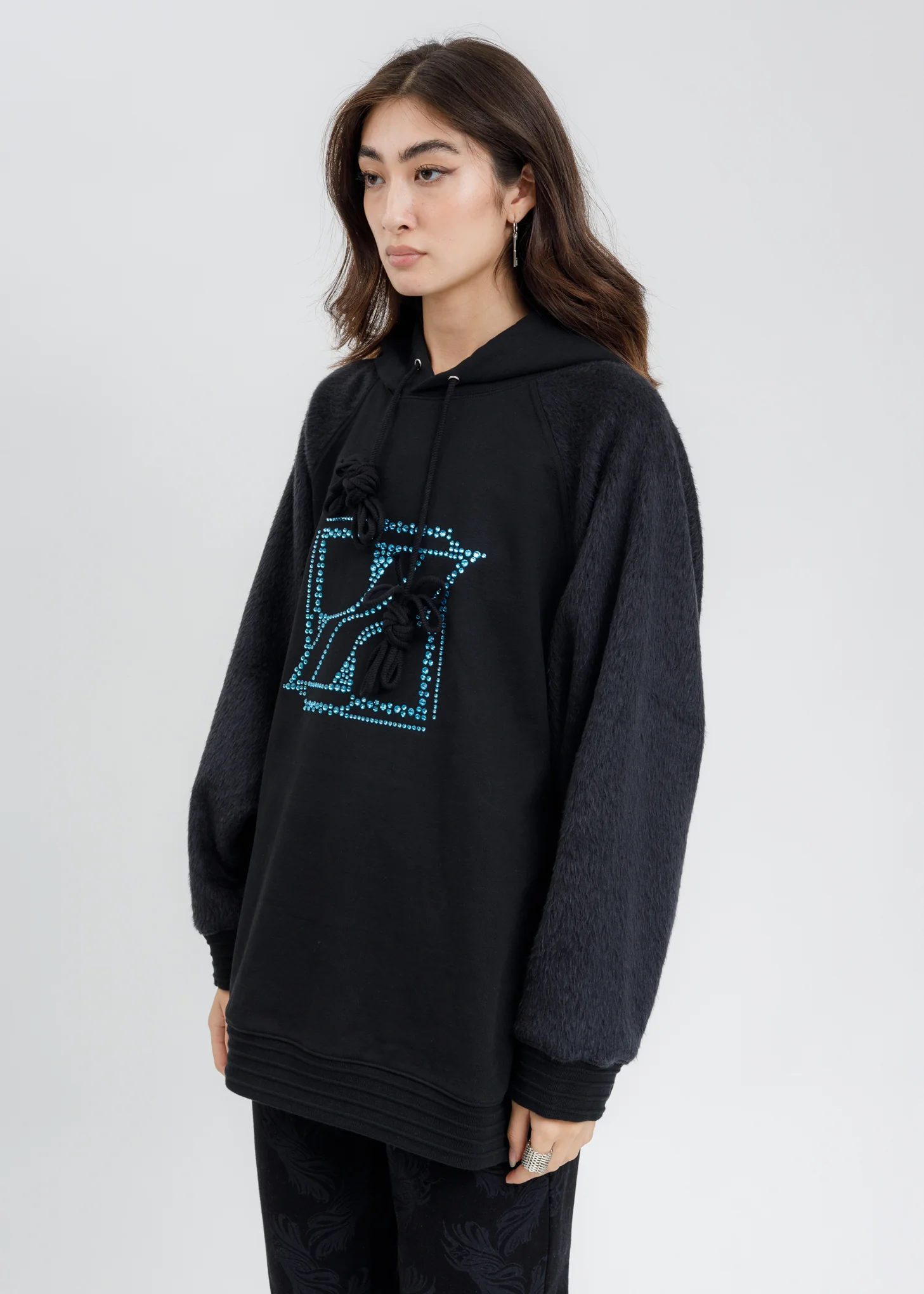 Black Washed Mohair Hoodie - Image 3