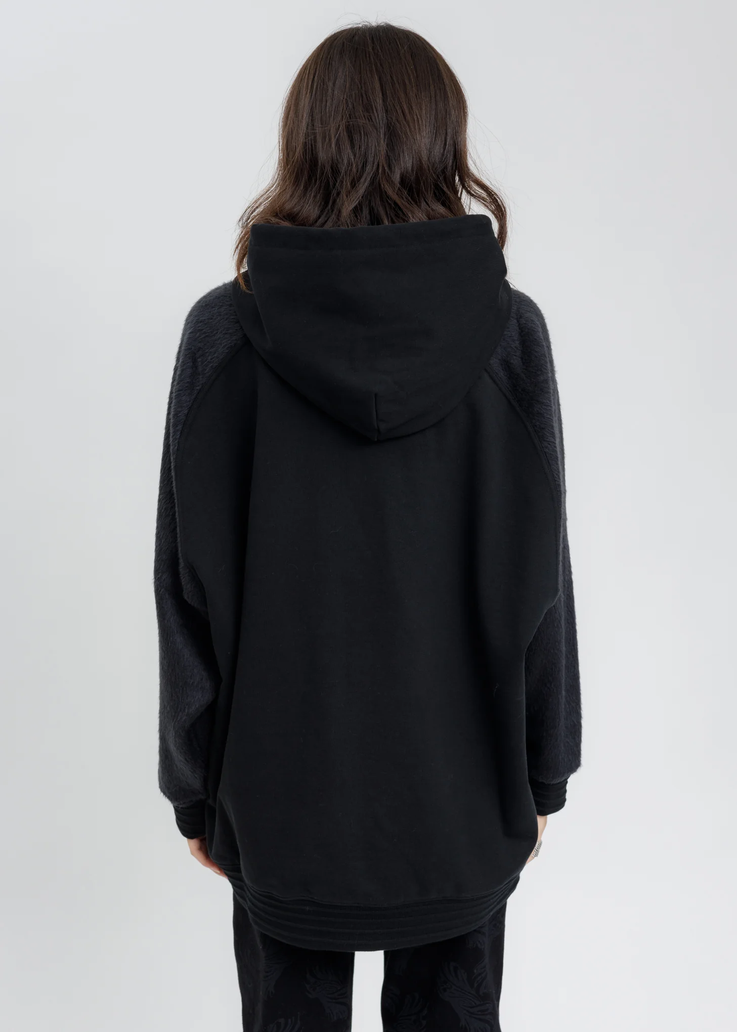 Black Washed Mohair Hoodie - Image 4
