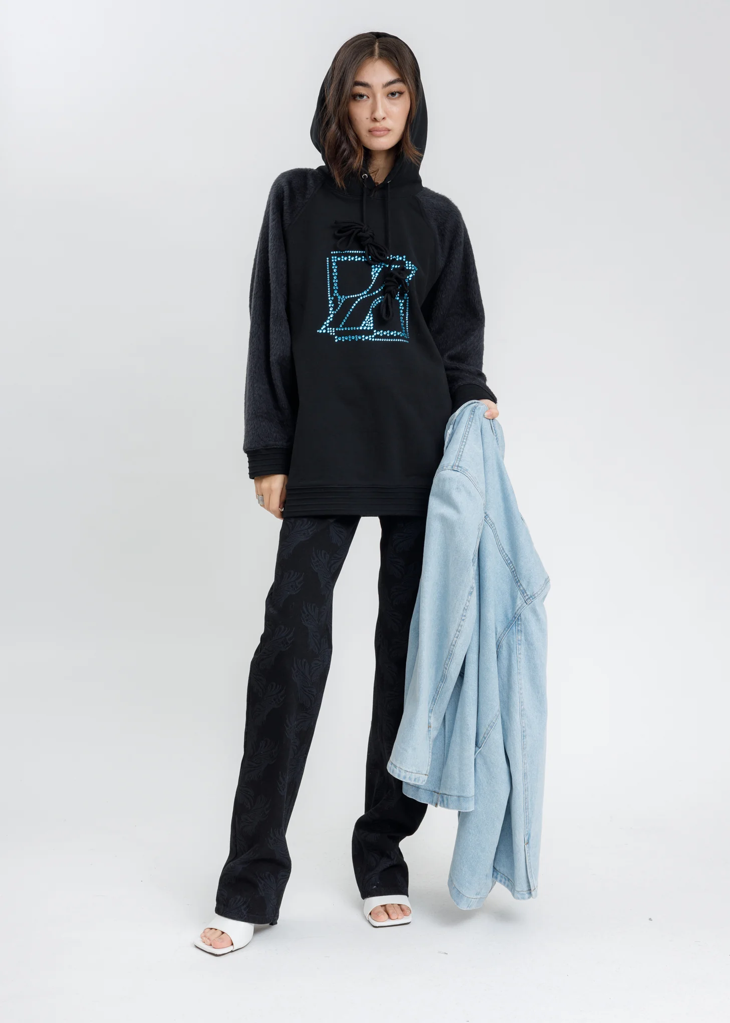 Black Washed Mohair Hoodie - Image 5
