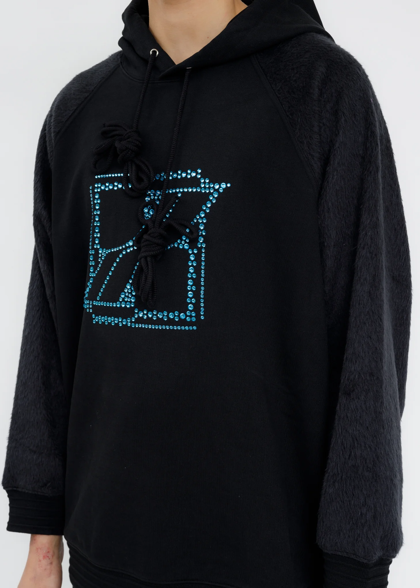 Black Washed Mohair Hoodie - Image 2