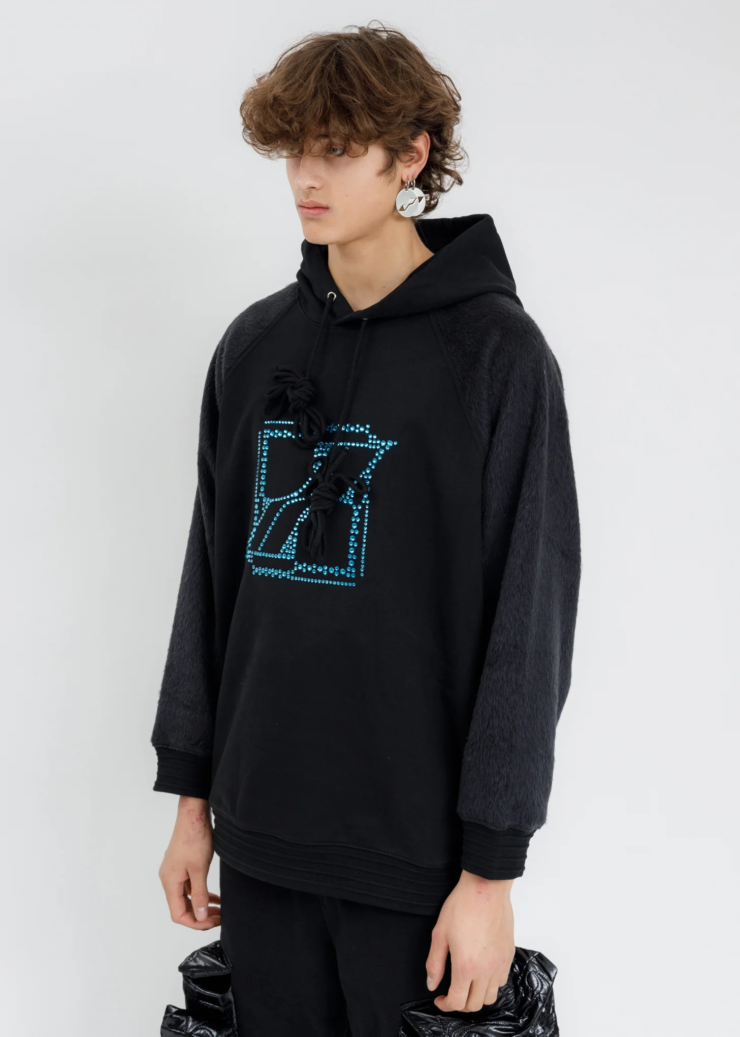 Black Washed Mohair Hoodie - Image 3