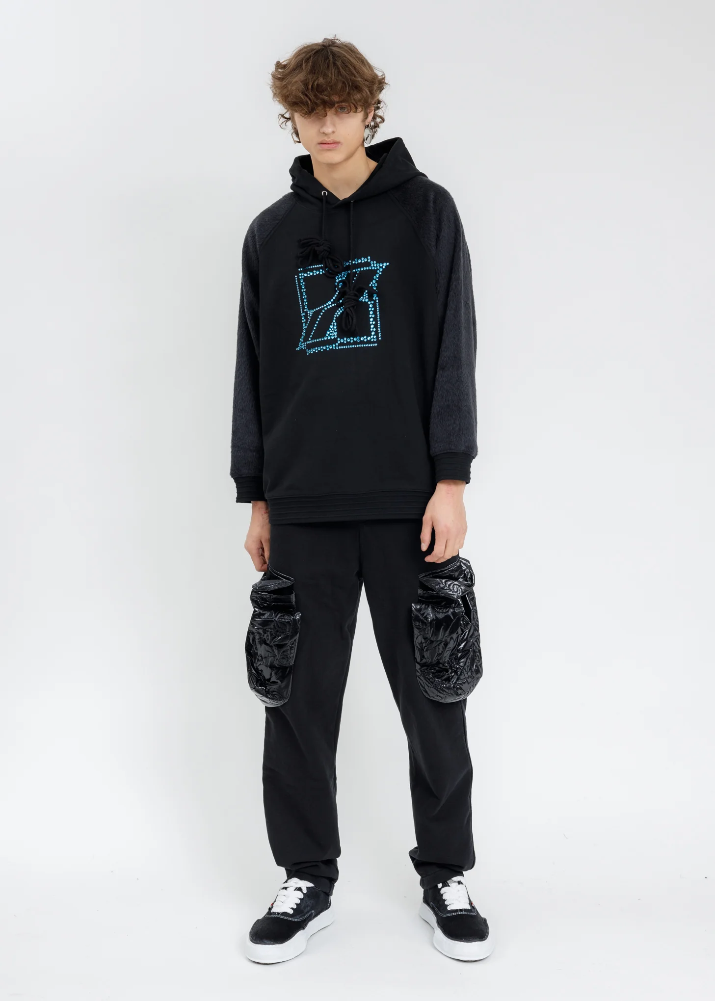Black Washed Mohair Hoodie - Image 5