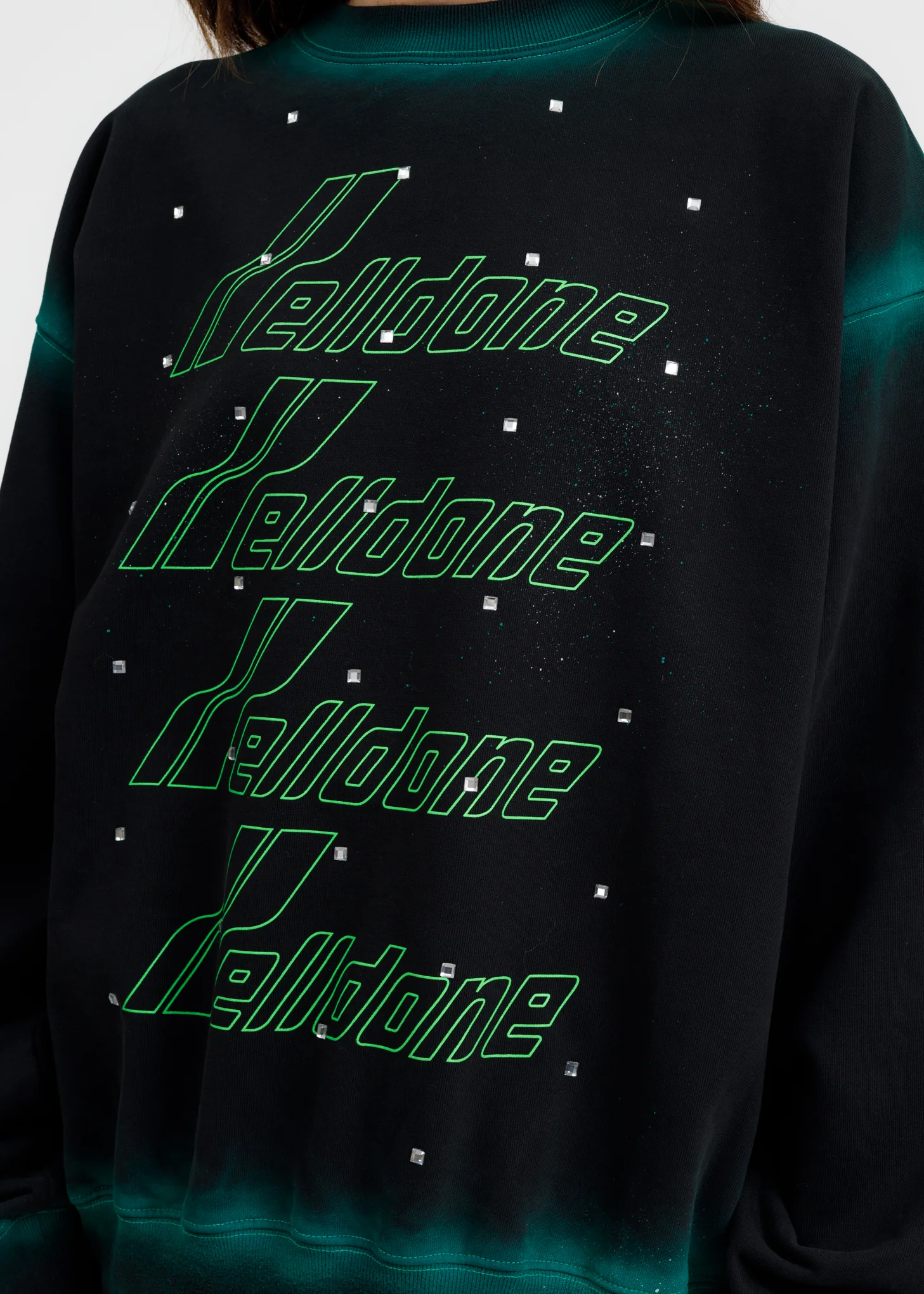 Black Washed Stud Artwork Sweater - Image 3