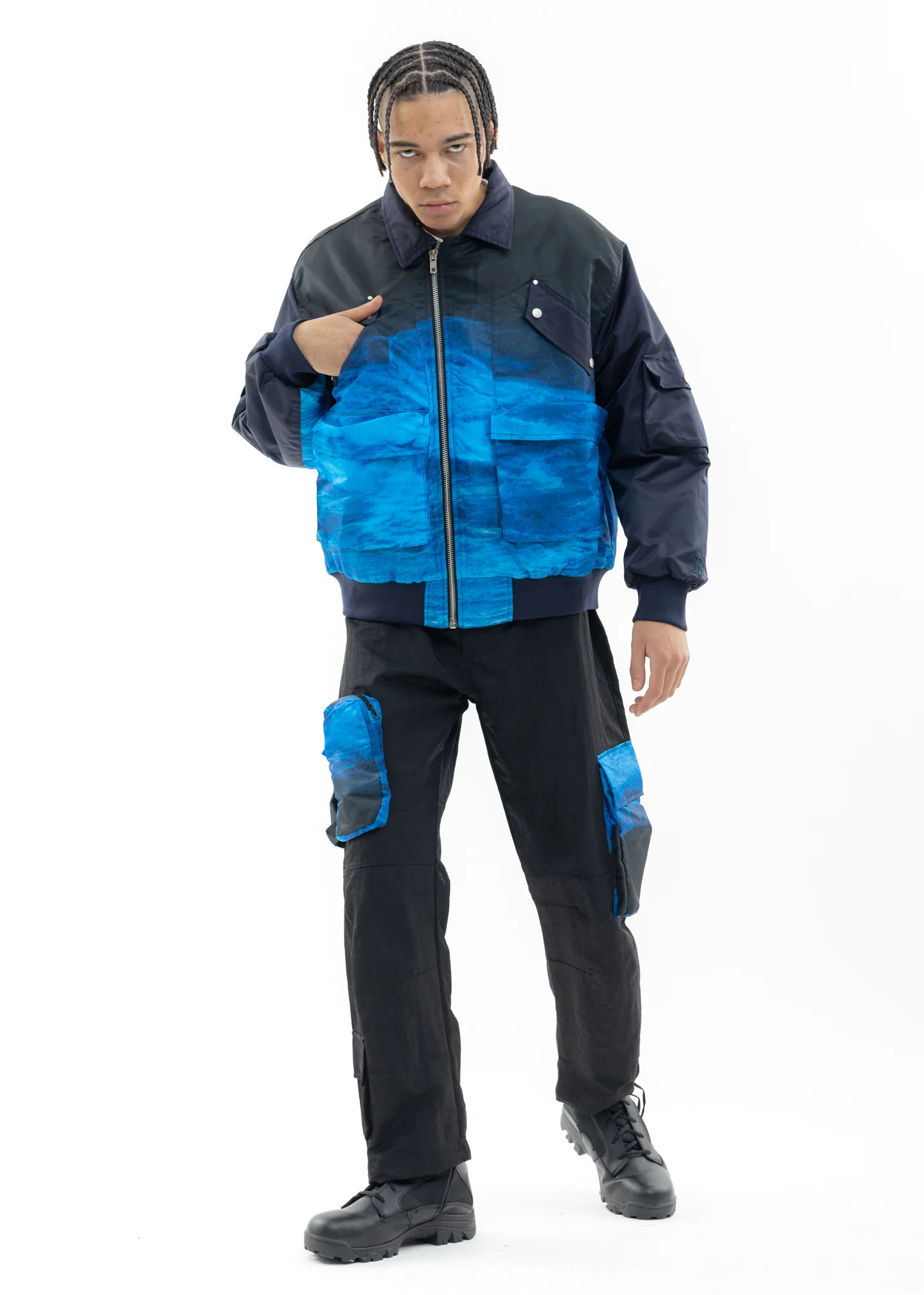 Black Water Printed Jacket - Image 6