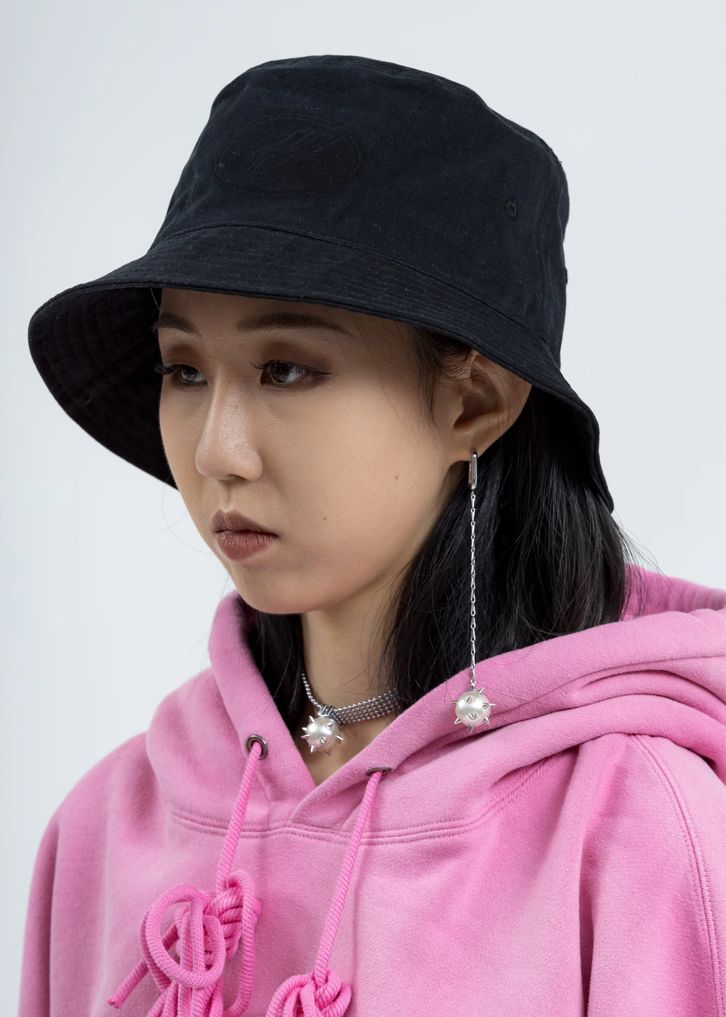 Black WD Logo Embossed Bucket Hat