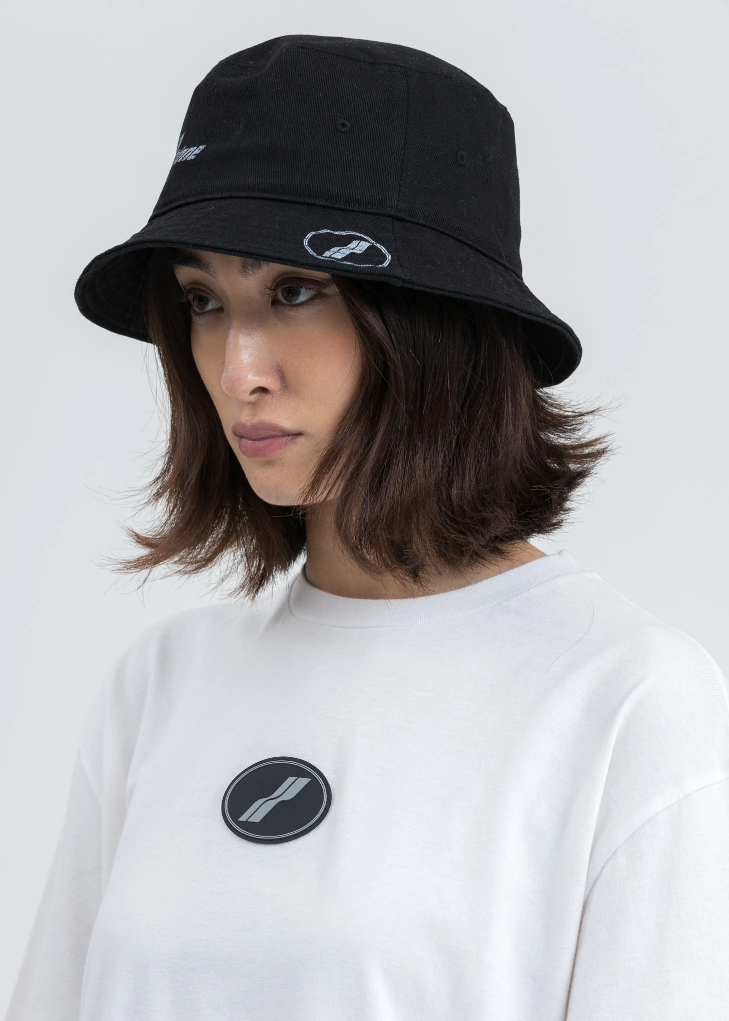 Black WD Logo Stamp Bucket Hat