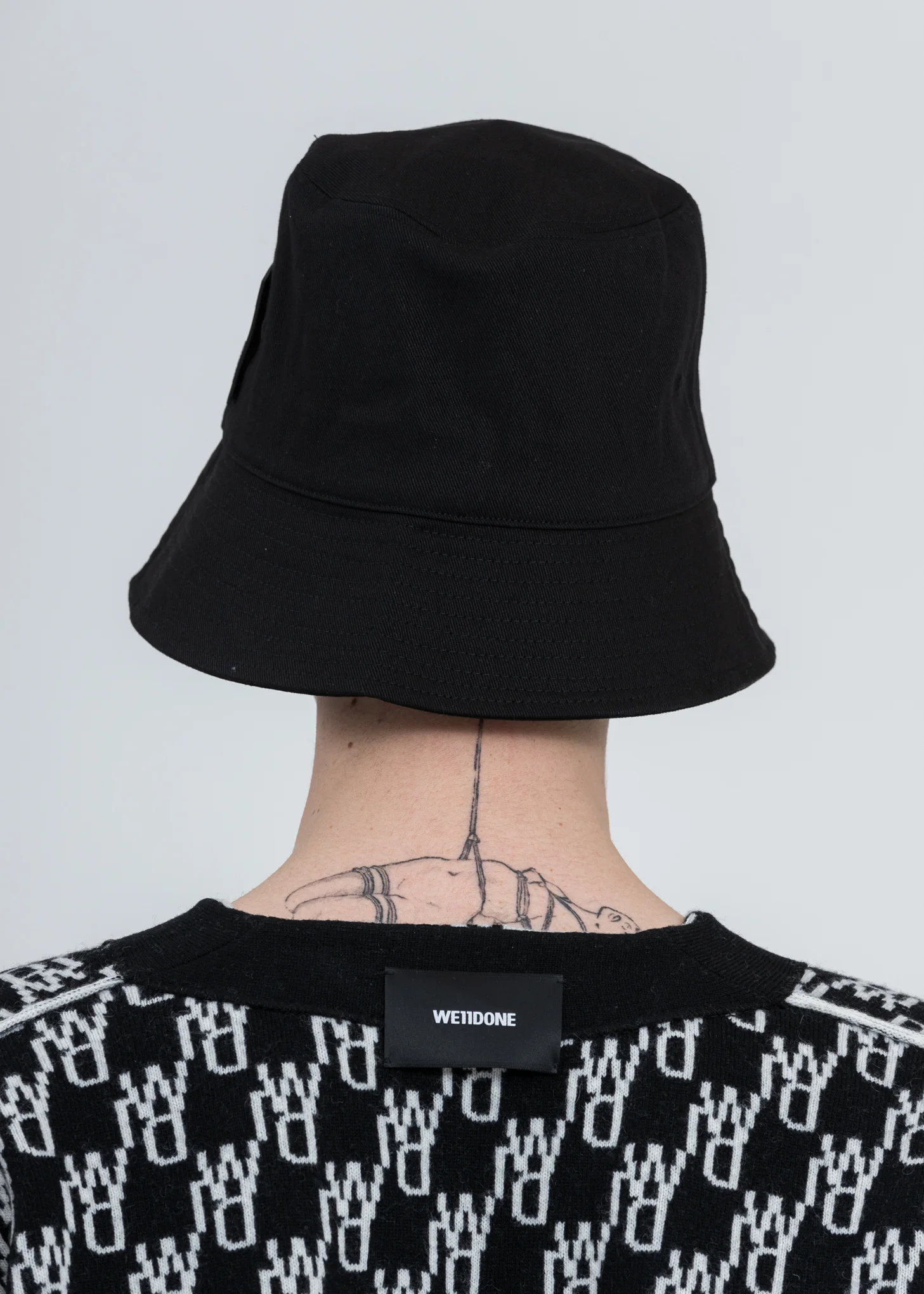 Black New Rubber Patch Bucket Hat - Image 3