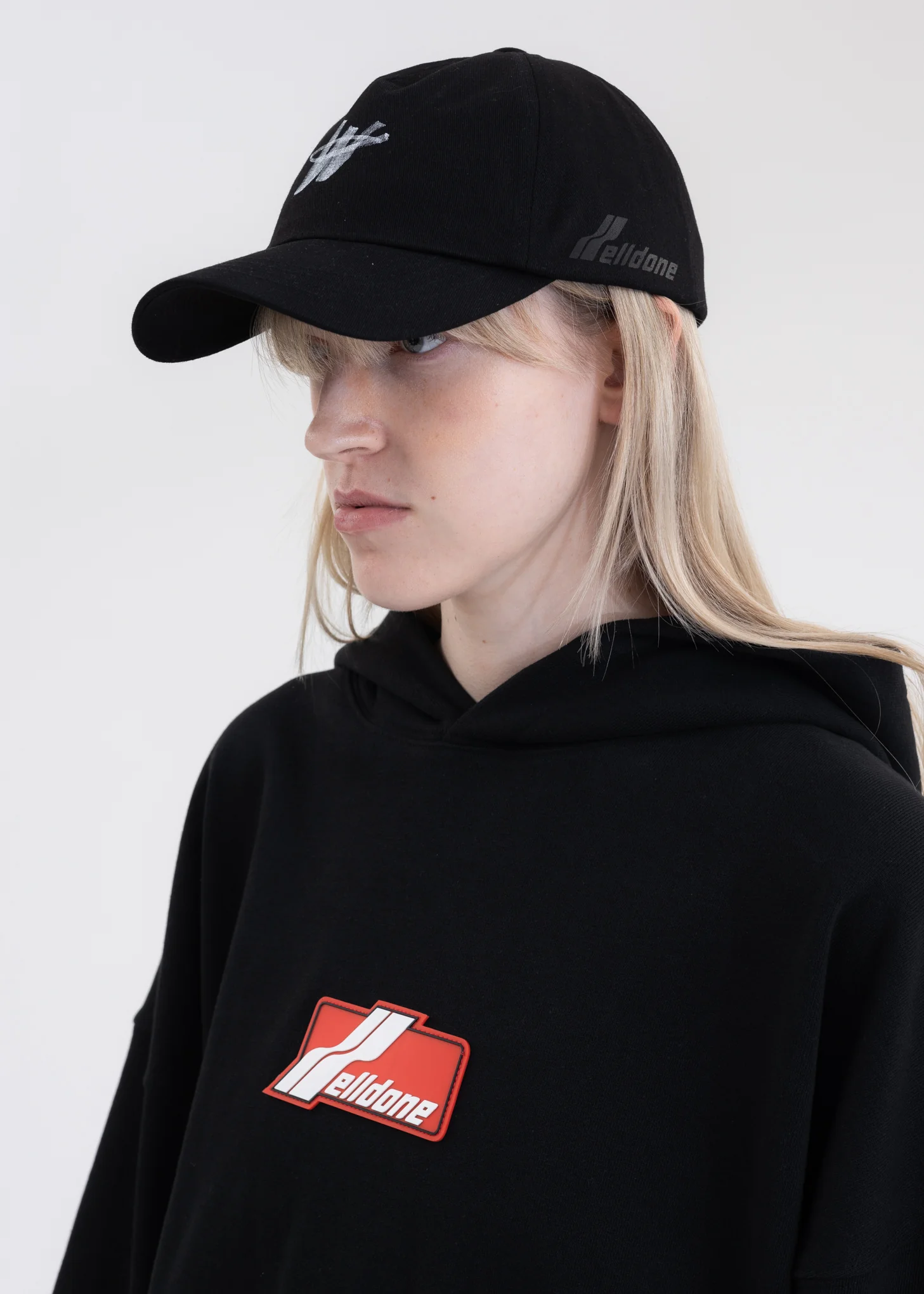 BLACK COTTON WELLDONE LOGO STAMP CAP - Image 2