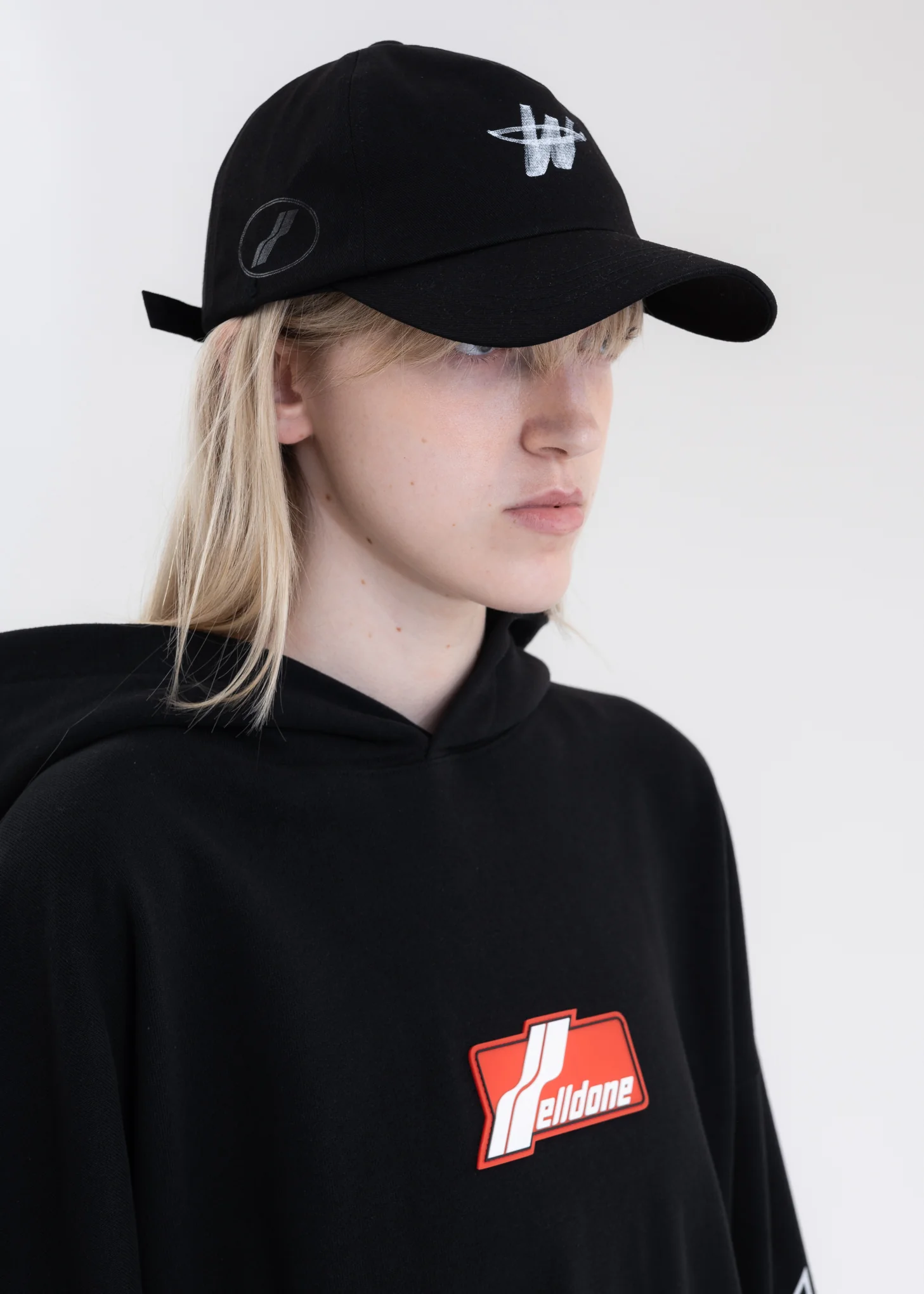 BLACK COTTON WELLDONE LOGO STAMP CAP - Image 3