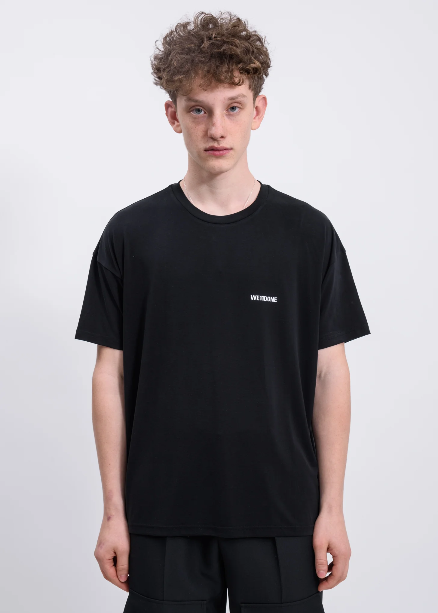 Black WELLDONE Logo Oversized Jersey Tee