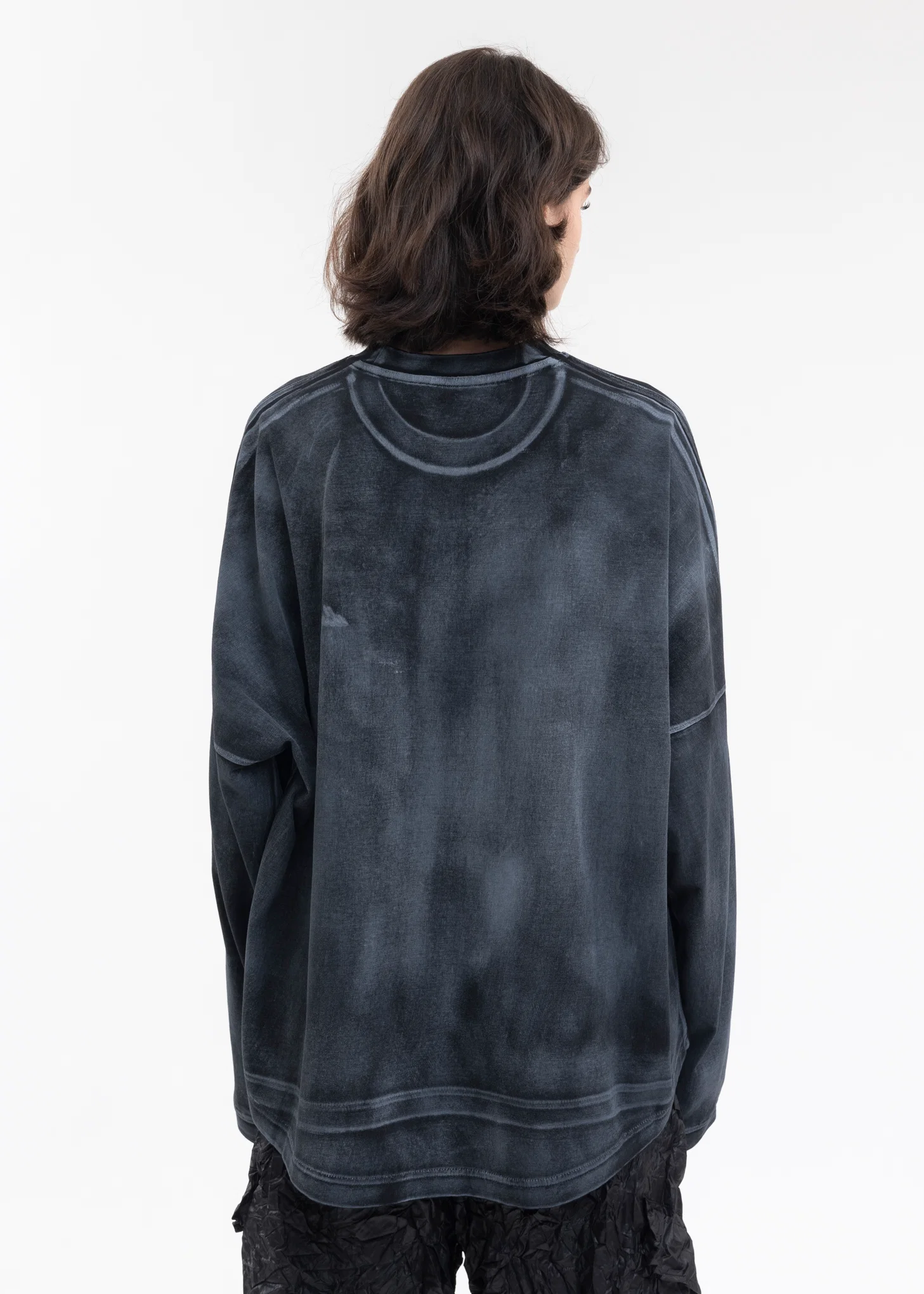 BLACK WD LOGO WASHED LONG-SLEEVED T-SHIRT - Image 2