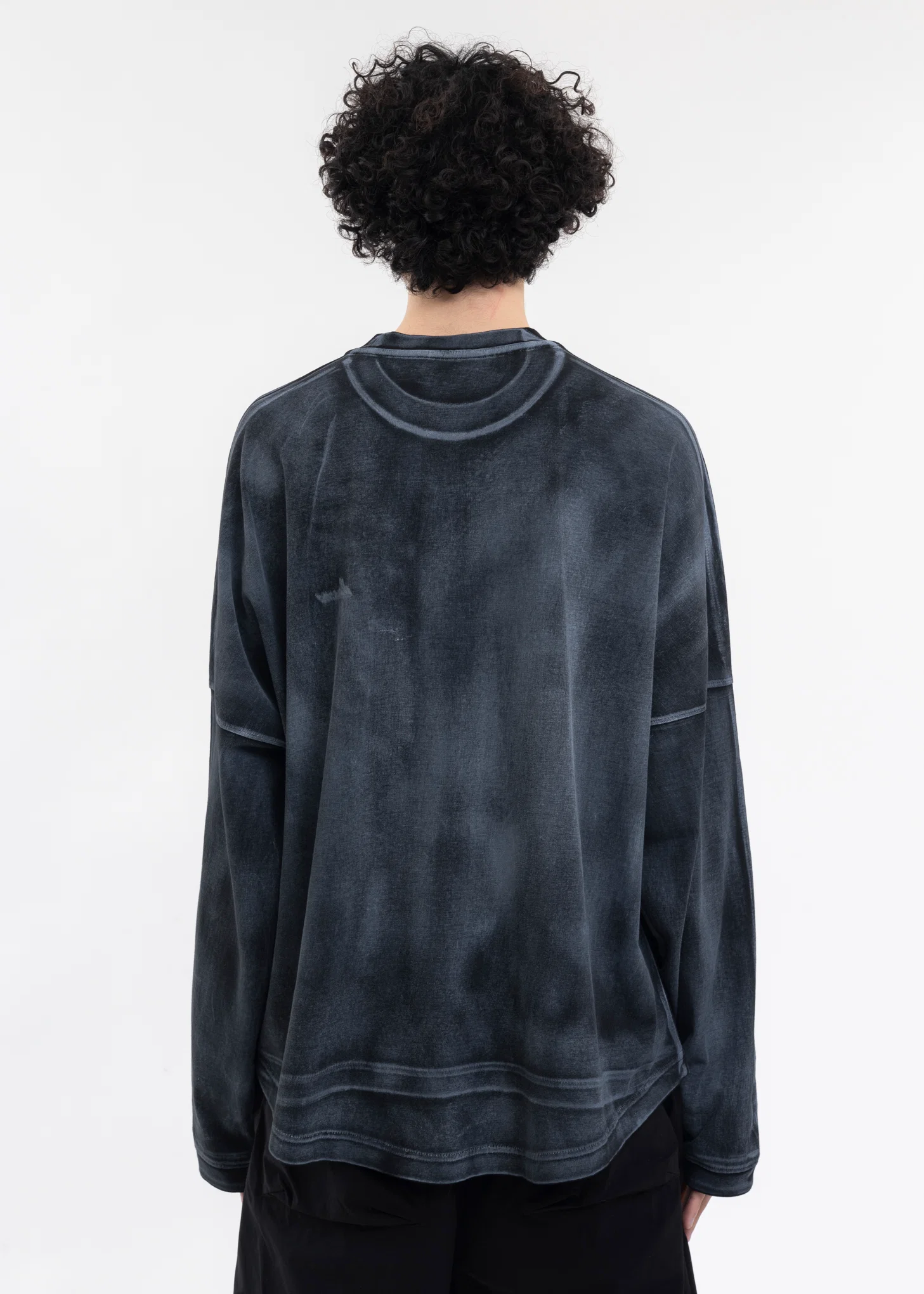 BLACK WD LOGO WASHED LONG-SLEEVED T-SHIRT - Image 2