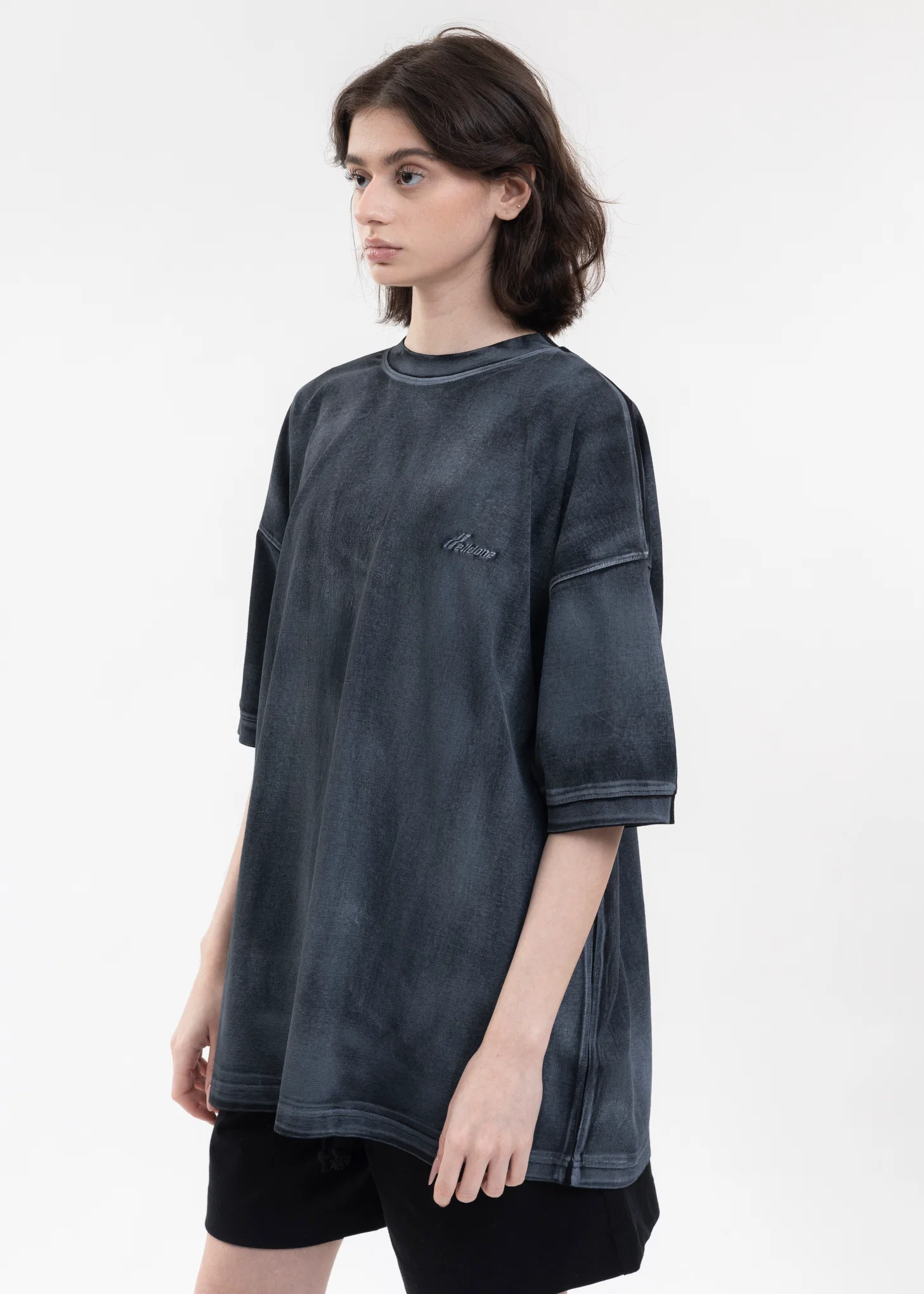 BLACK WD LOGO WASHED T-SHIRT - Image 3