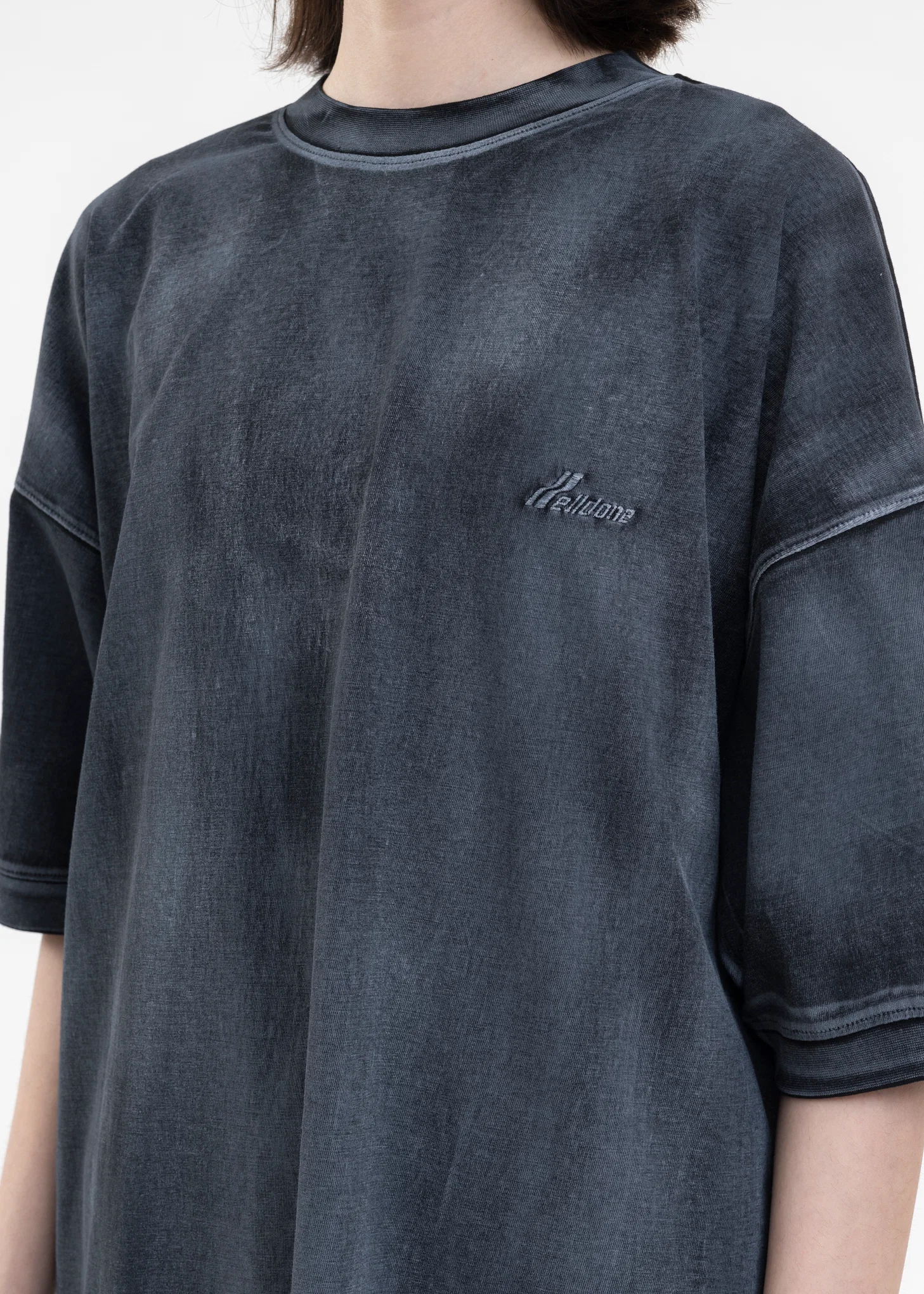 BLACK WD LOGO WASHED T-SHIRT - Image 4