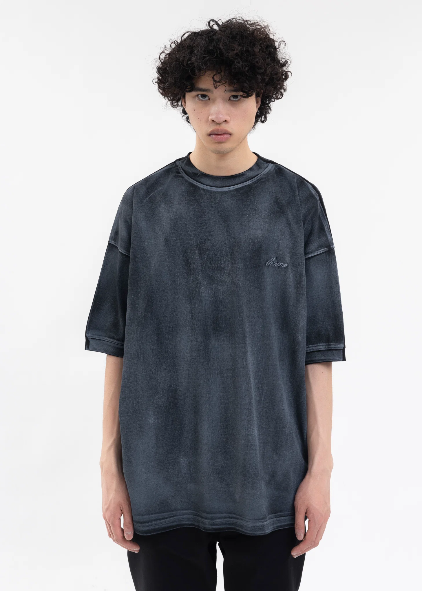 BLACK WD LOGO WASHED T-SHIRT