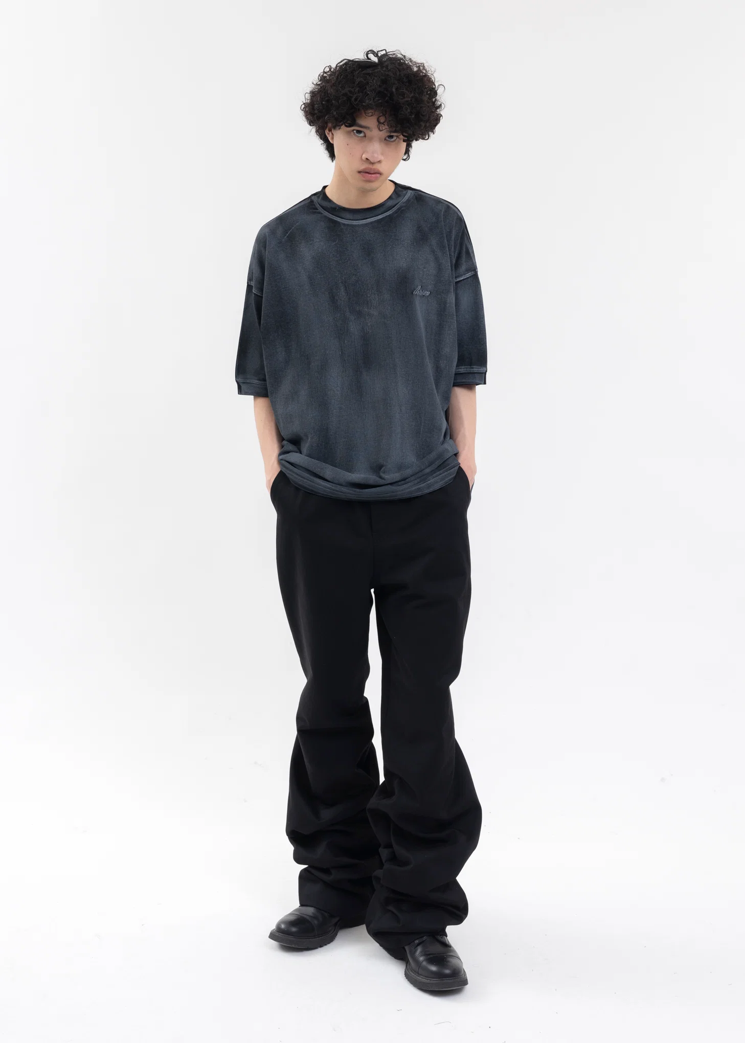 BLACK WD LOGO WASHED T-SHIRT - Image 6
