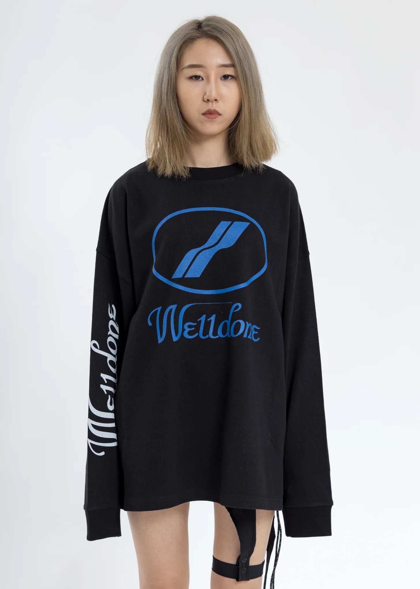 Black WD Print Logo Long Sleeves