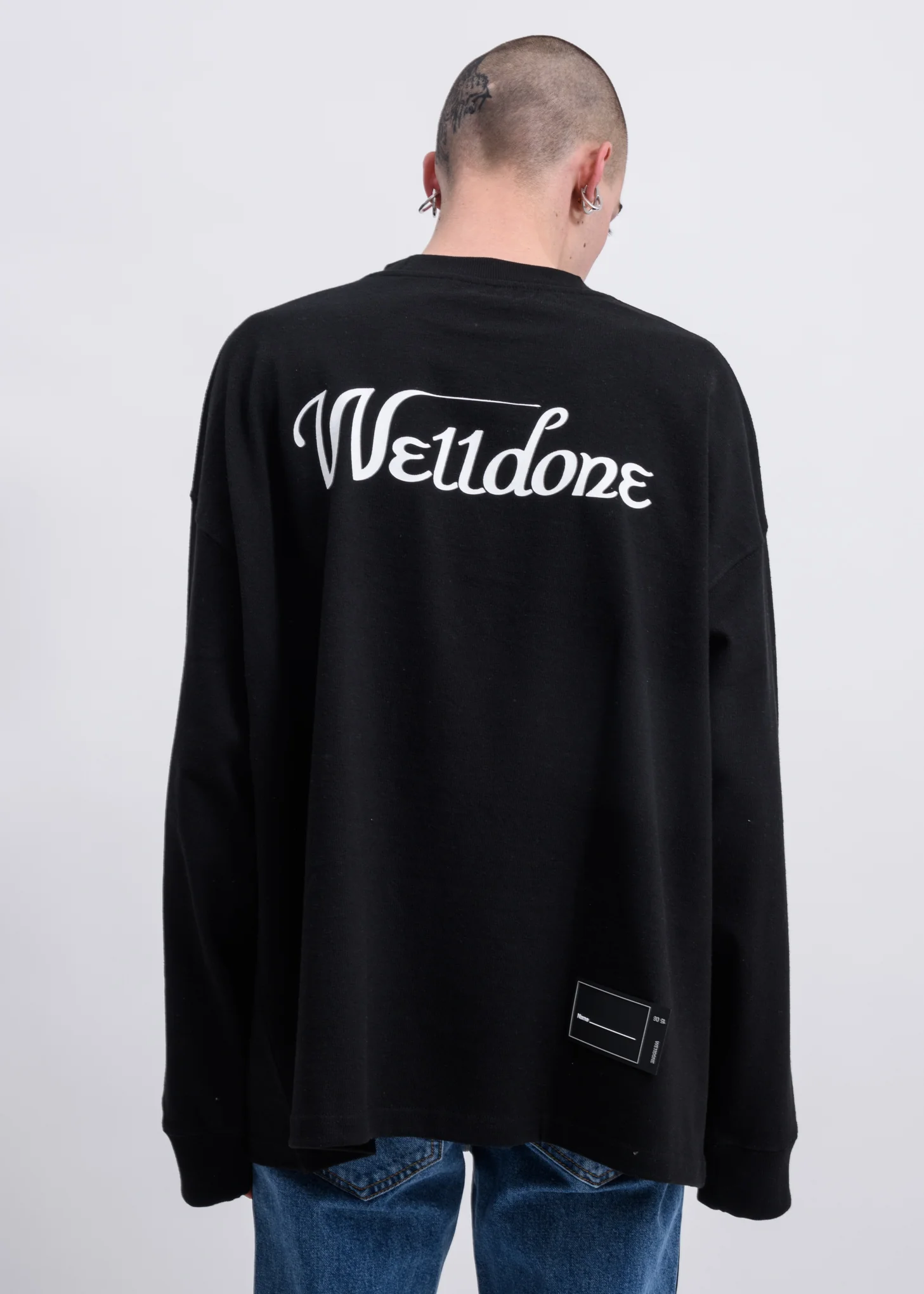 Black WD Print Logo Long Sleeves - Image 2