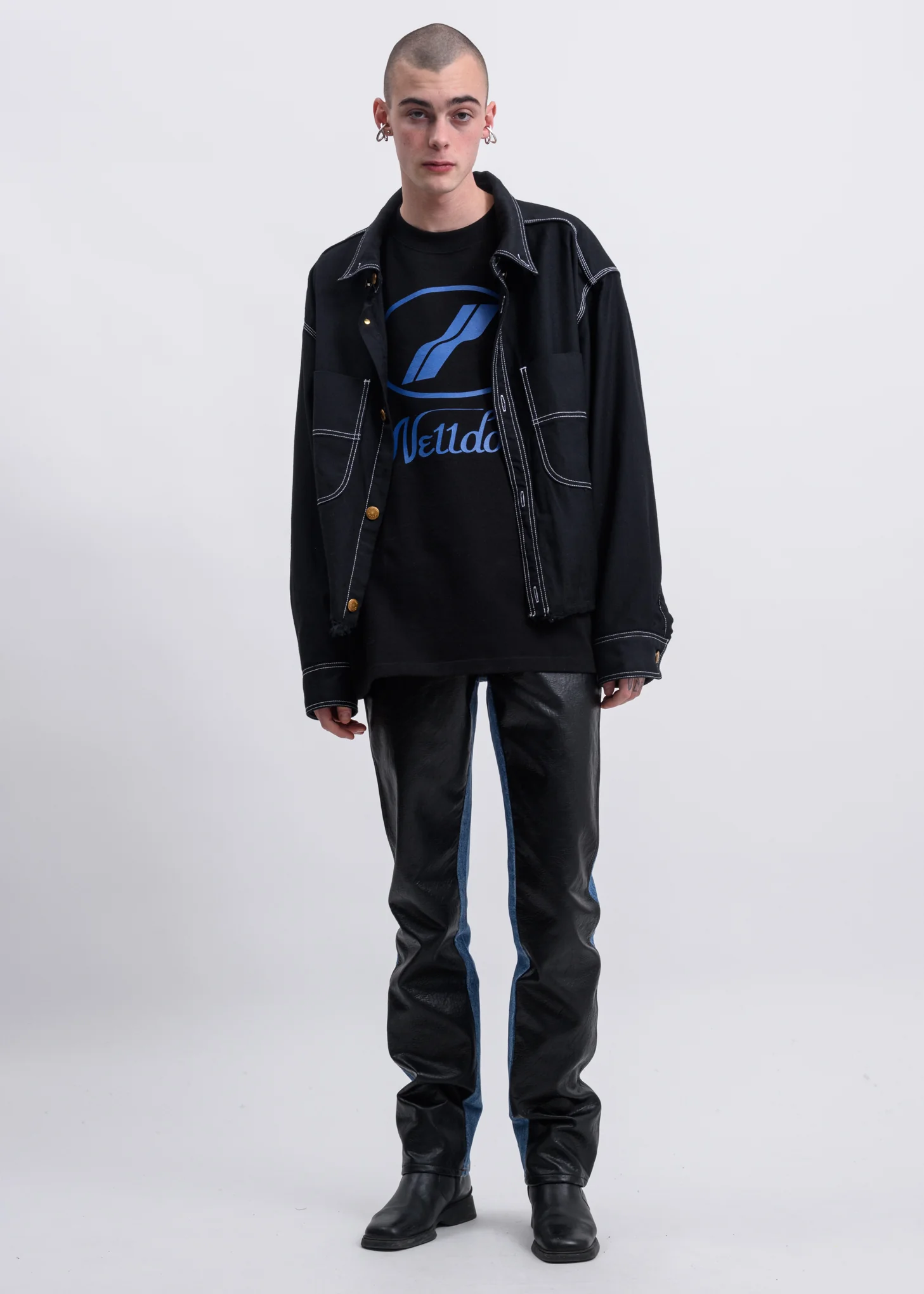 Black WD Print Logo Long Sleeves - Image 5