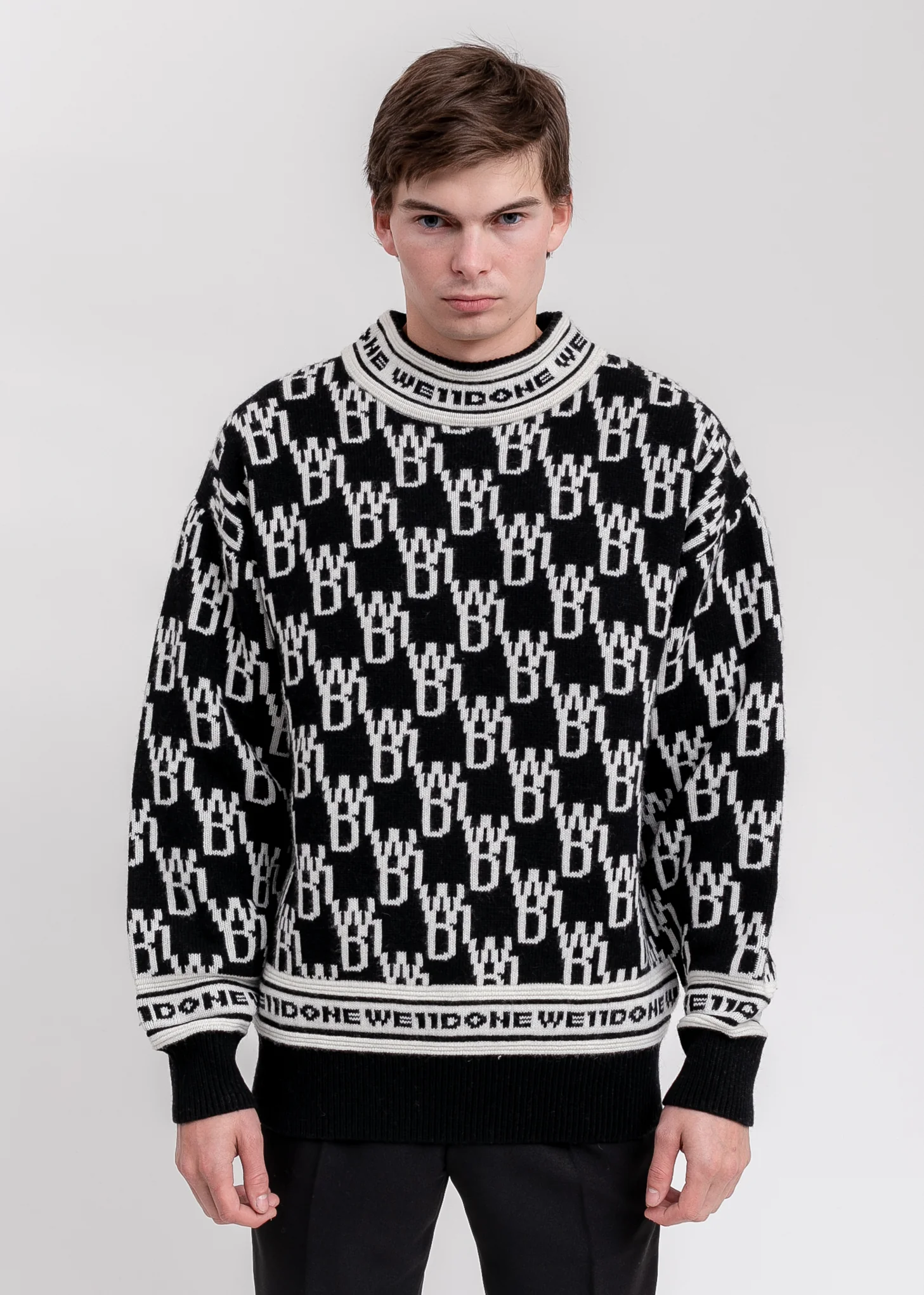 Black WD1 Allover Logo Jumper