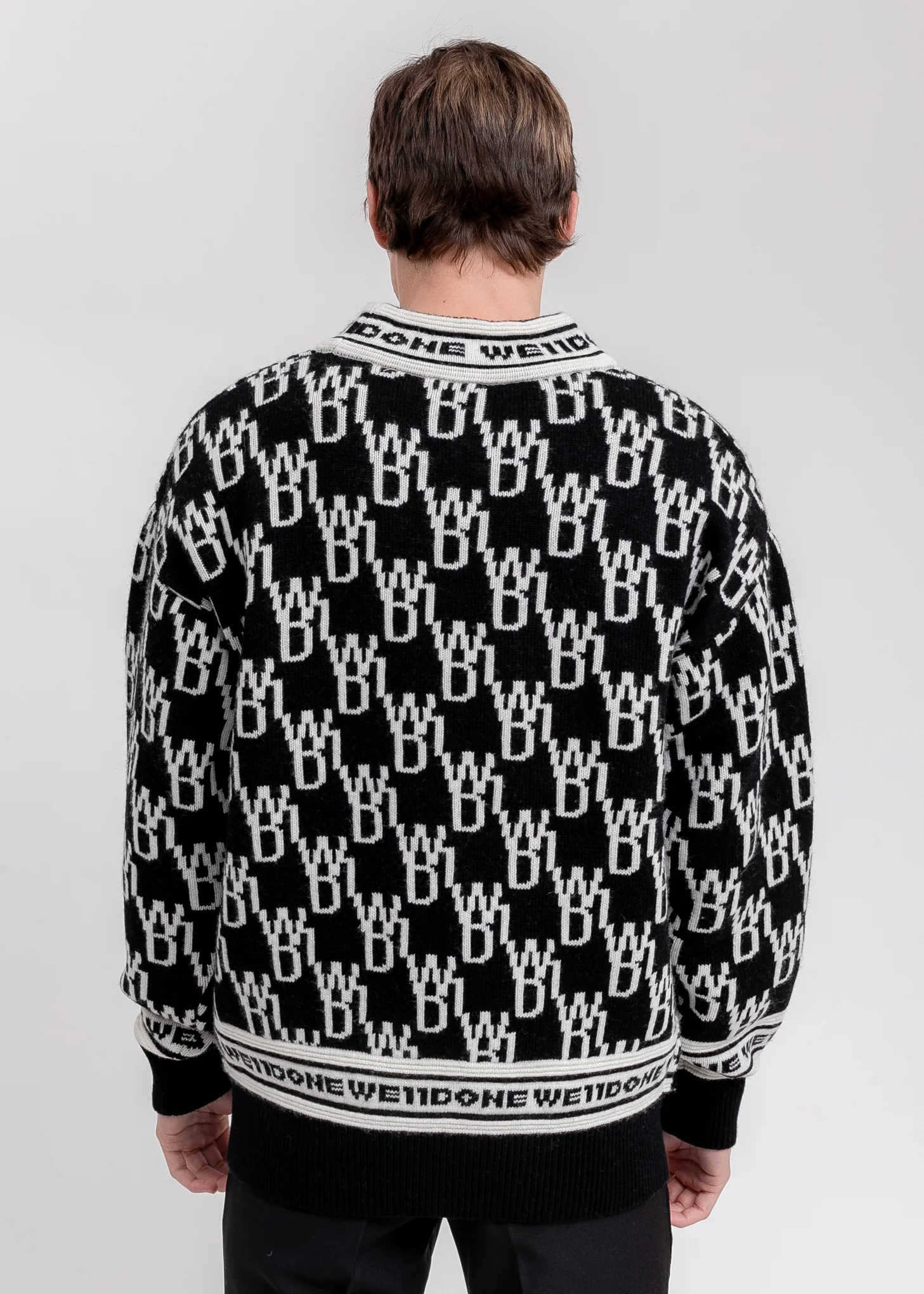 Black WD1 Allover Logo Jumper - Image 2
