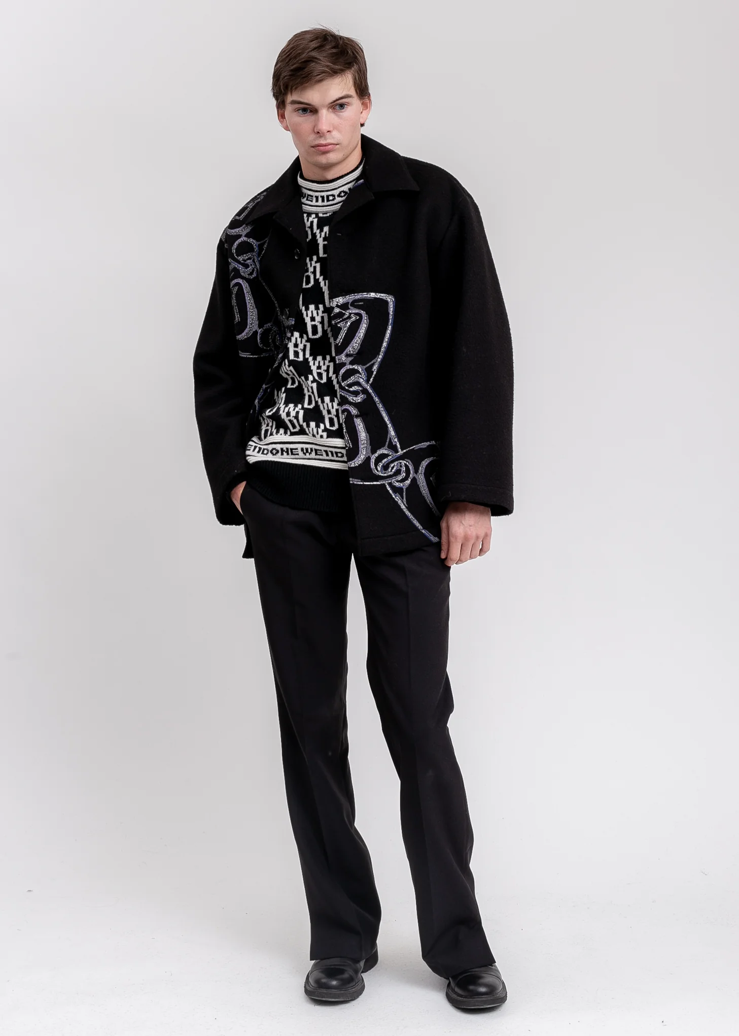 Black WD1 Allover Logo Jumper - Image 6