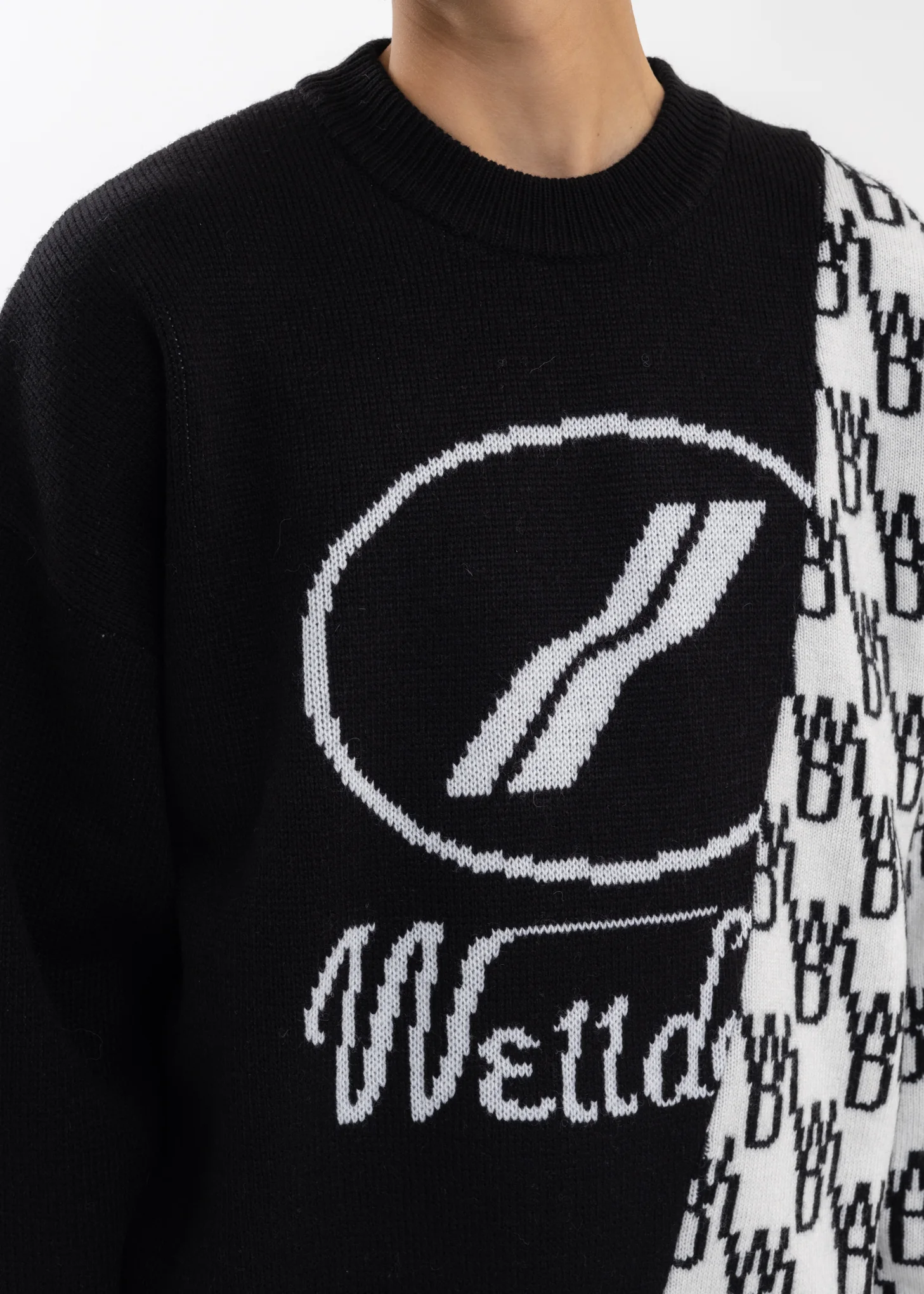 BLACK WD1 GRAPHIC MIX LOGO SWEATER - Image 4
