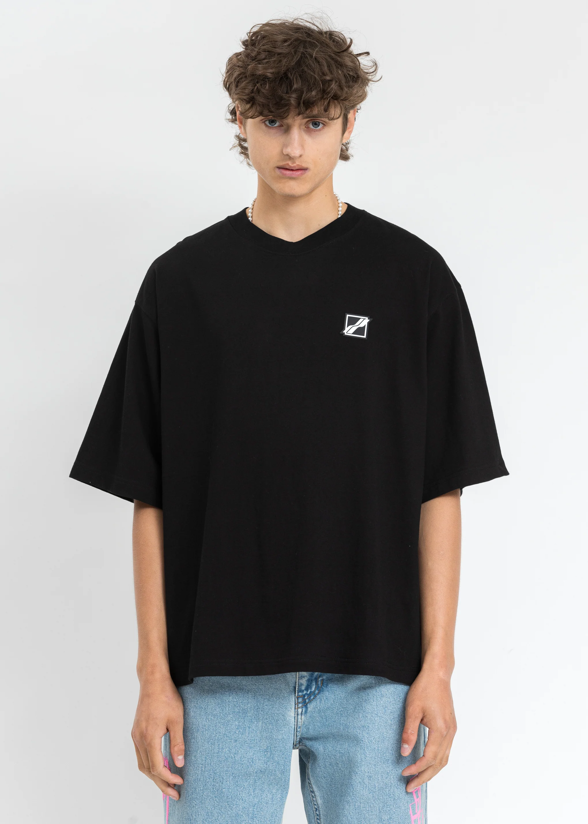 Black WE11DONE Mini Logo Patch T-Shirt