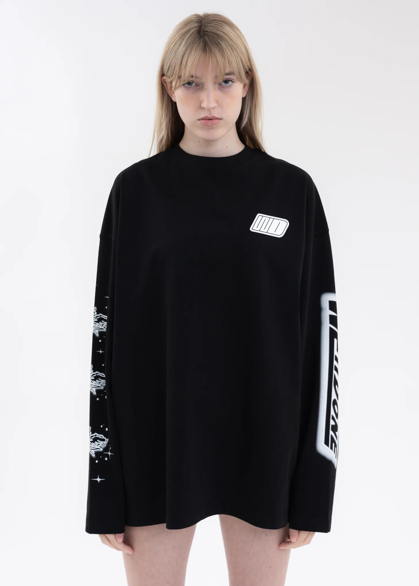 BLACK WE11DONE ANGEL LONG-SLEEVED T-SHIRT