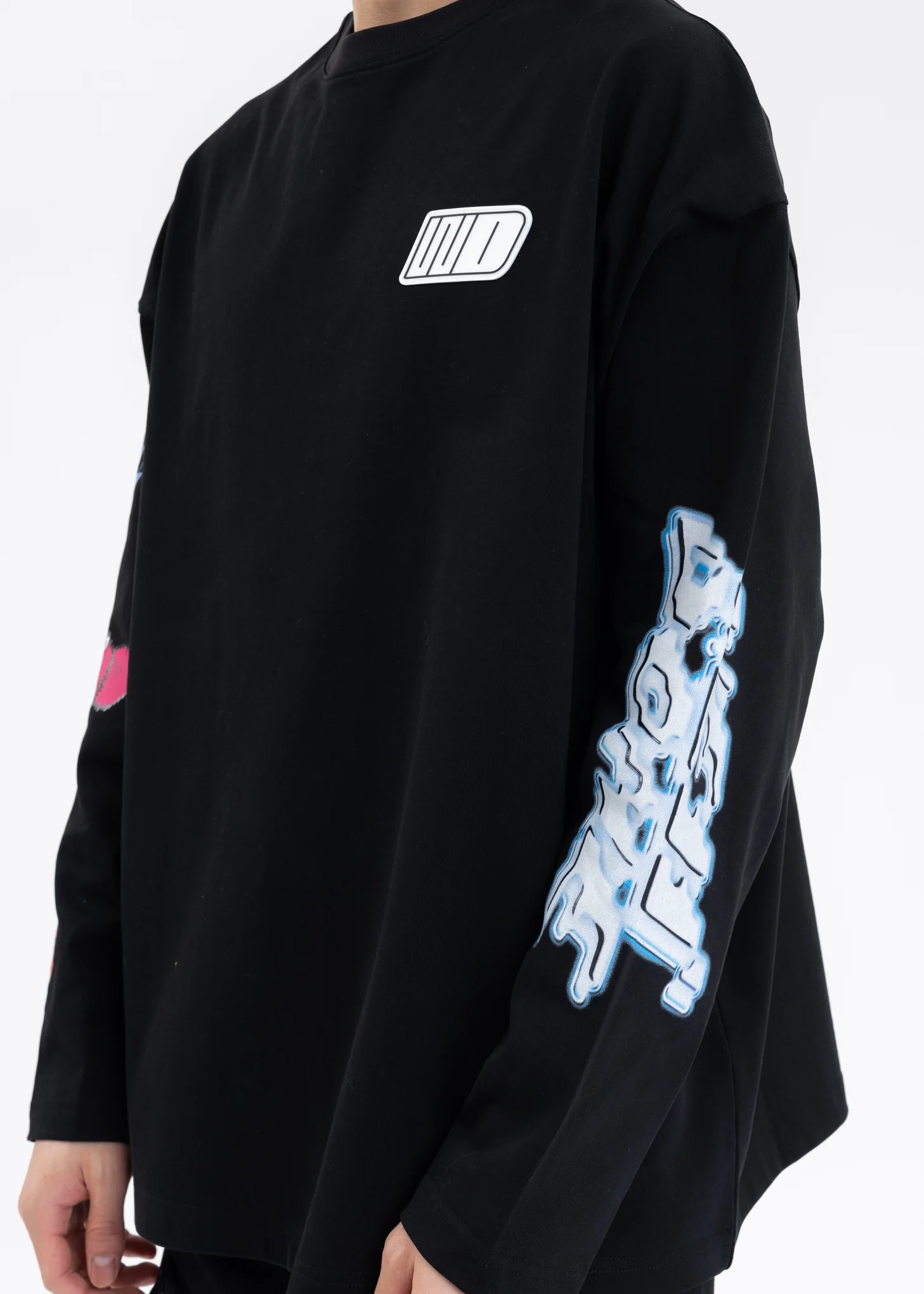 BLACK WE11DONE CHARACTER LOGO LONG-SLEEVED T-SHIRT - Image 5