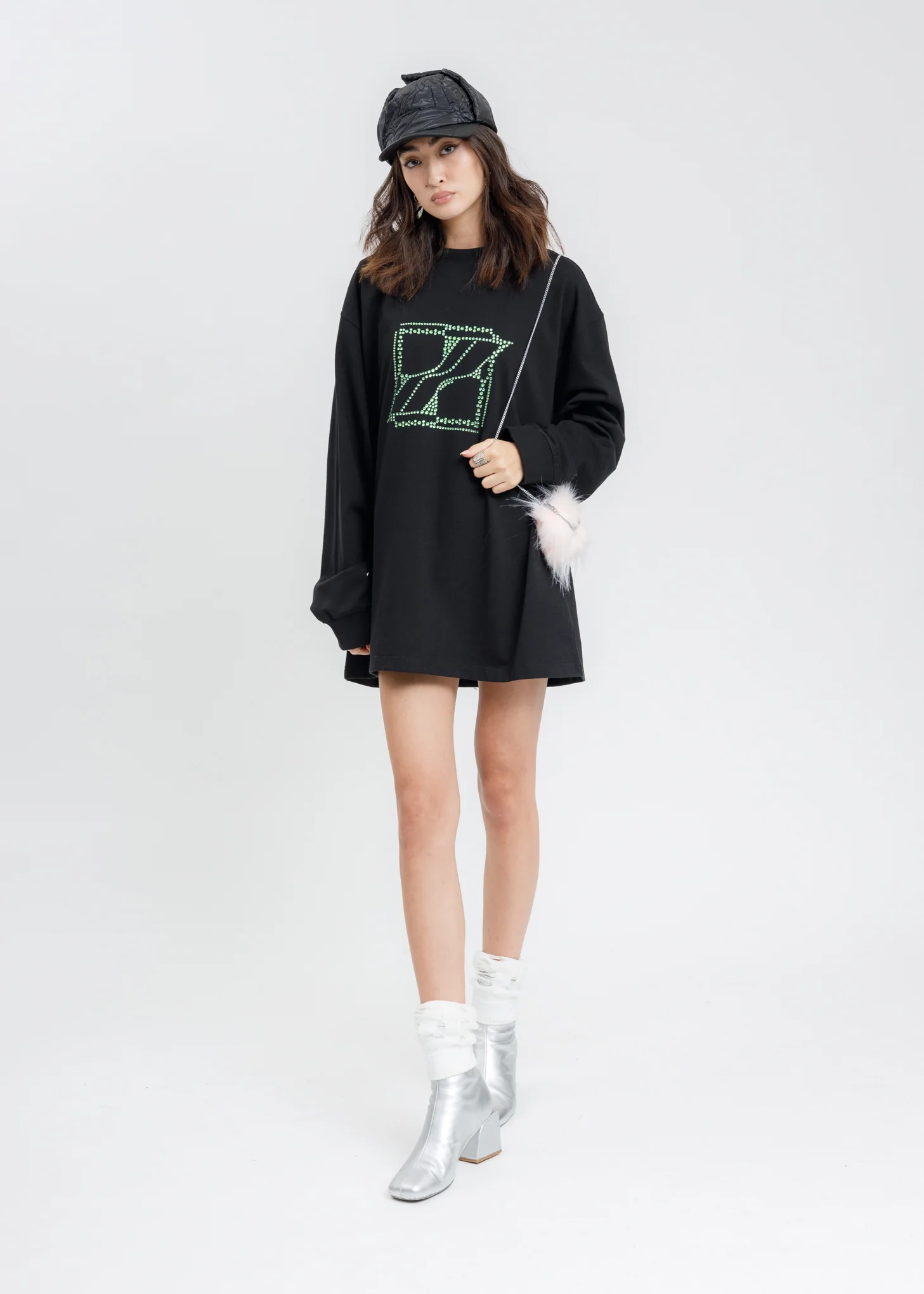 Black WE11DONE Crystal Logo Long Sleeve - Image 6