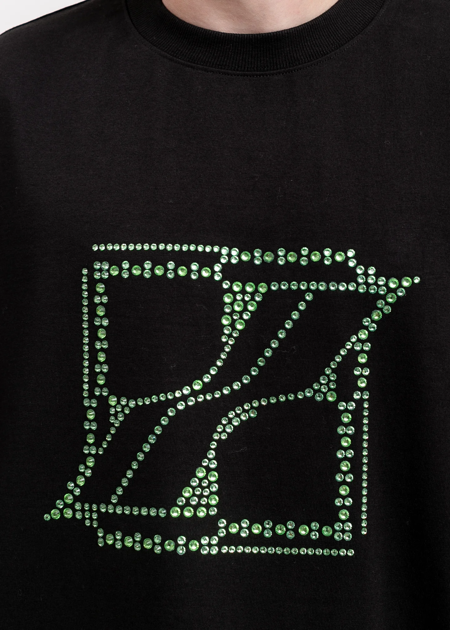 Black WE11DONE Crystal Logo Long Sleeve - Image 2