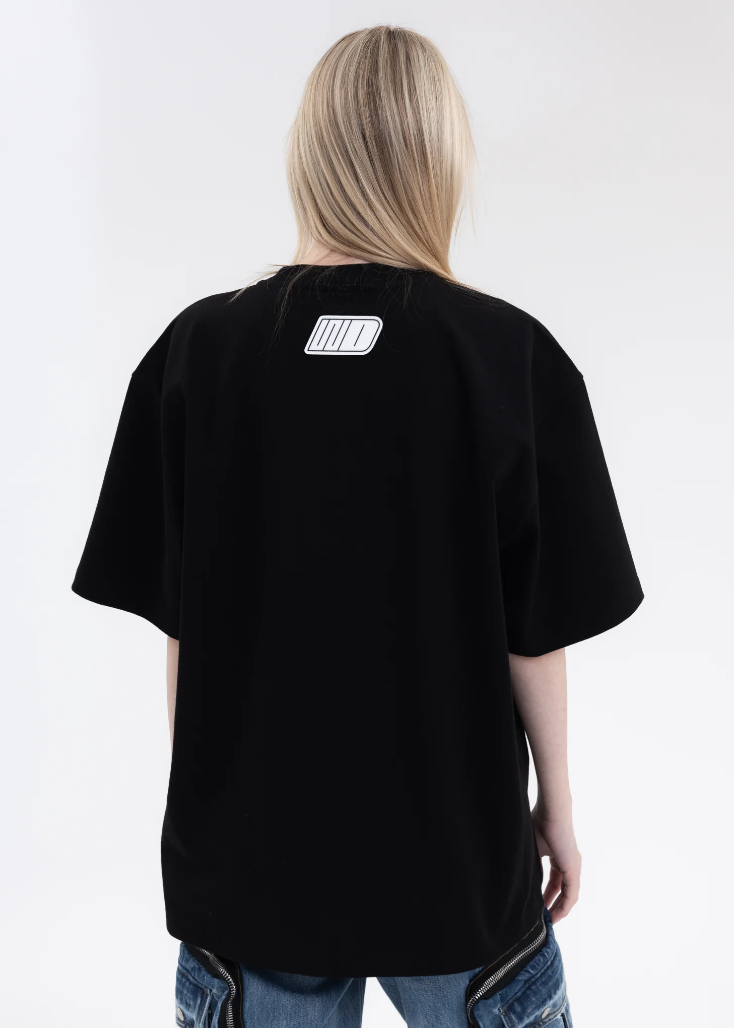 BLACK WE11DONE CRYSTAL LOGO T-SHIRT - Image 4